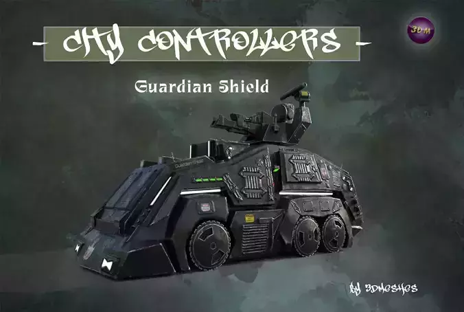 City Controllers - Guardian Shield - PBR lowpoly Low-poly 3D model City Controllers - Guardian Shield - PBR lowpoly Low-poly 3D model