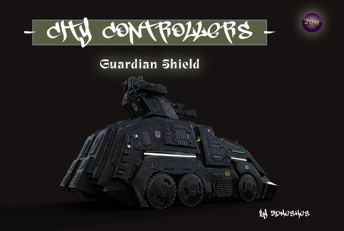 City Controllers - Guardian Shield - PBR lowpoly Low-poly 3D model_16