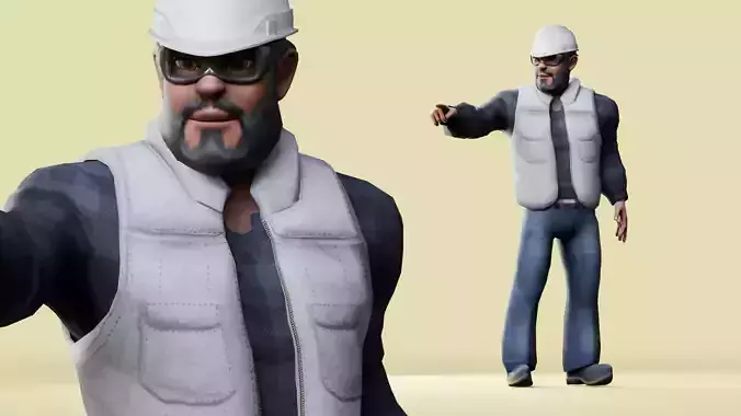 Construction Jobs - Construction Manager Low-poly 3D model