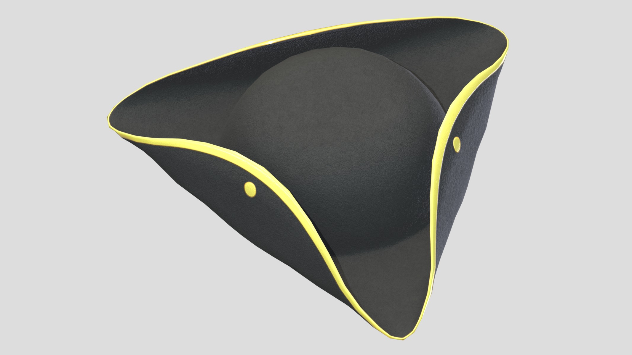 Tricorn Hat Low Poly Low-poly 3D model_6