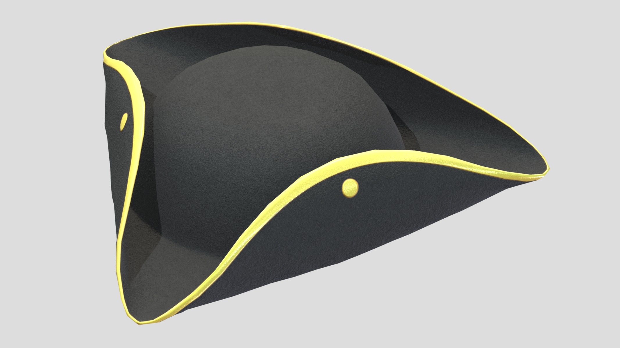 Tricorn Hat Low Poly Low-poly 3D model_4