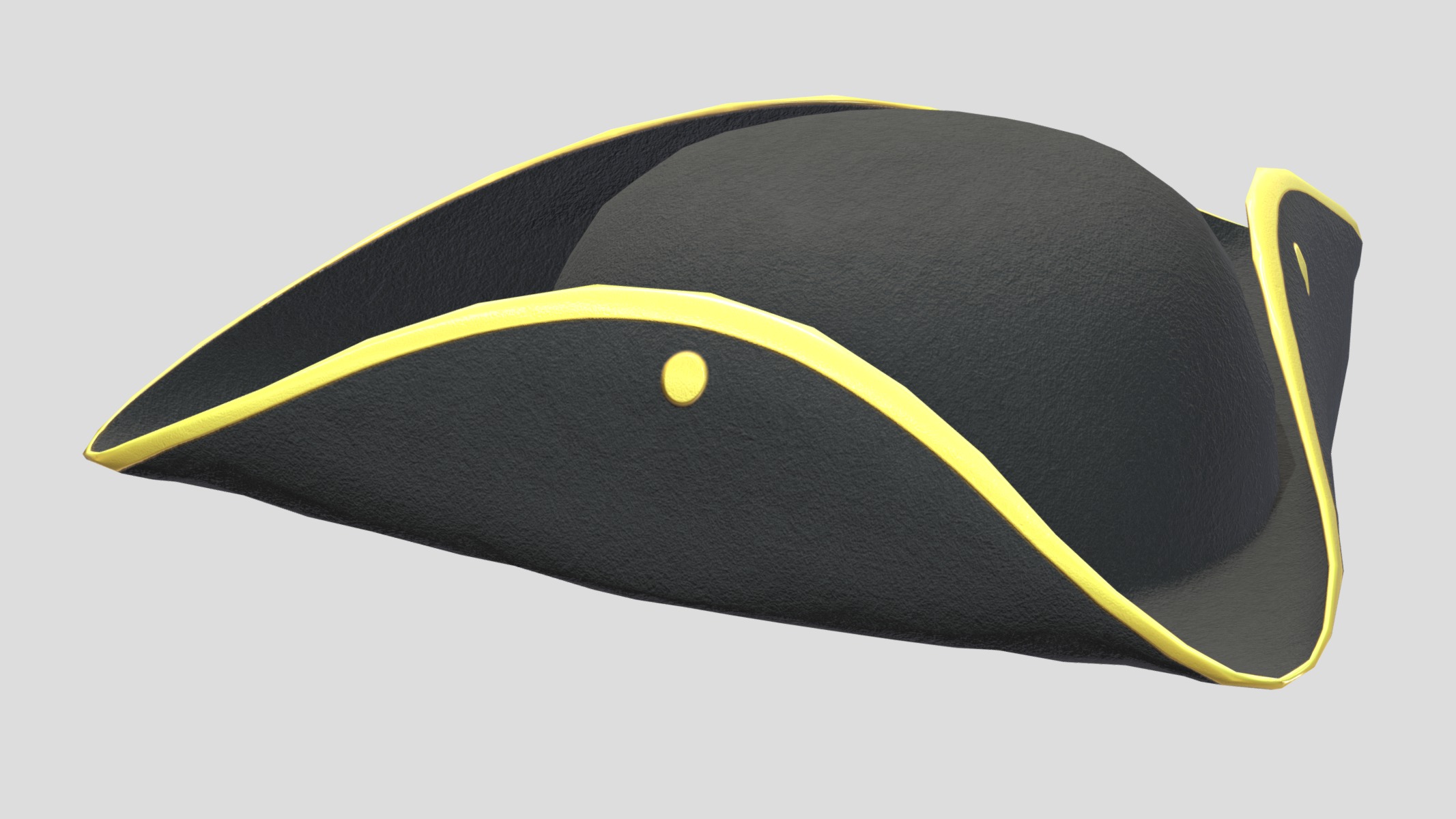 Tricorn Hat Low Poly Low-poly 3D model_2