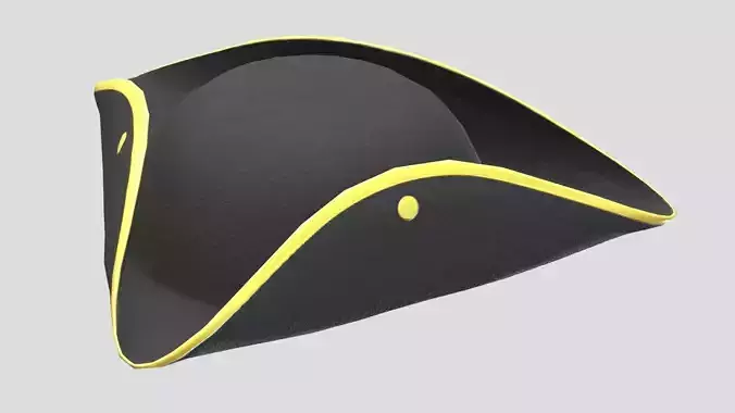 Tricorn Hat Low Poly Low-poly 3D model