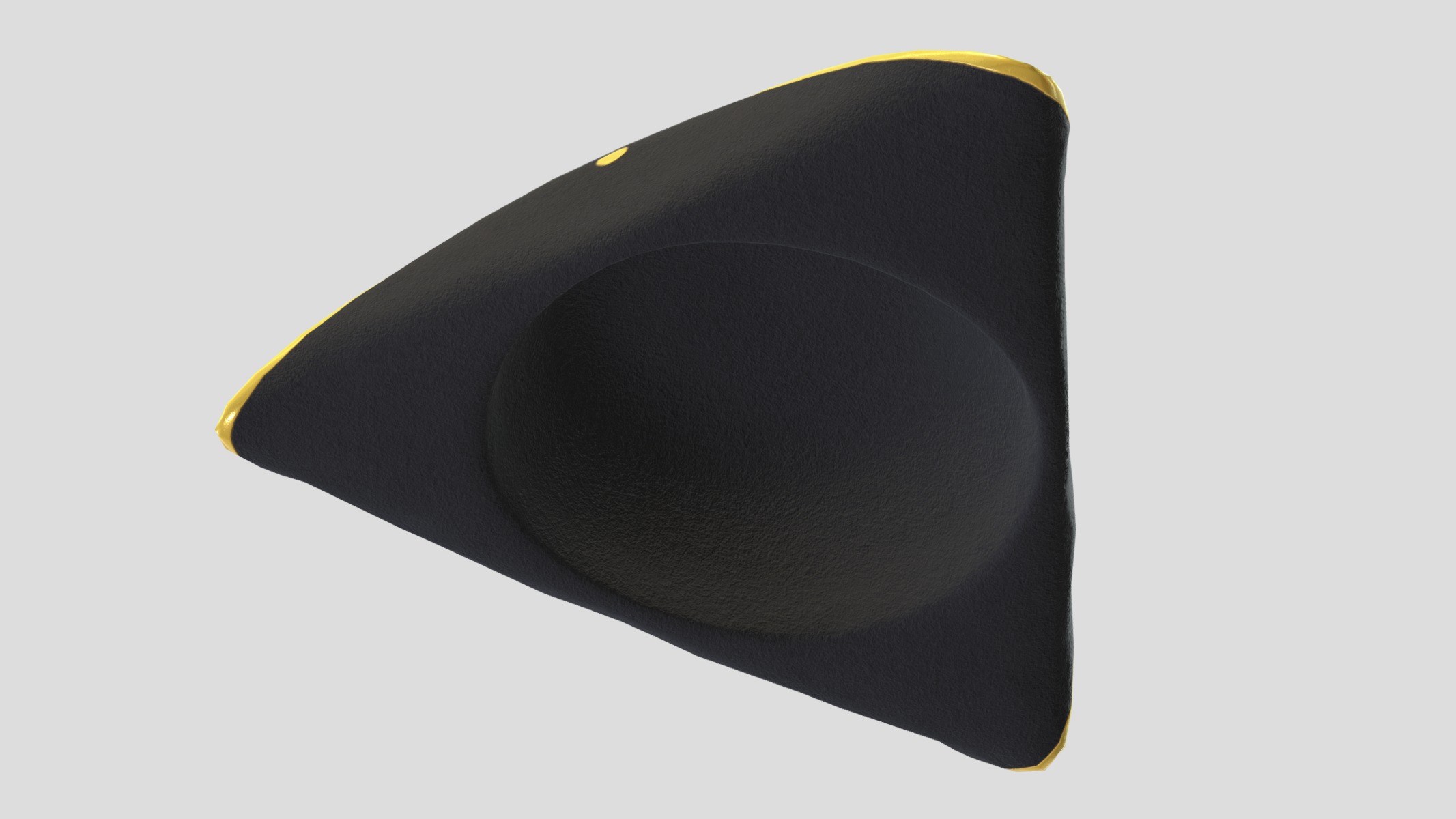 Tricorn Hat Low Poly Low-poly 3D model_10