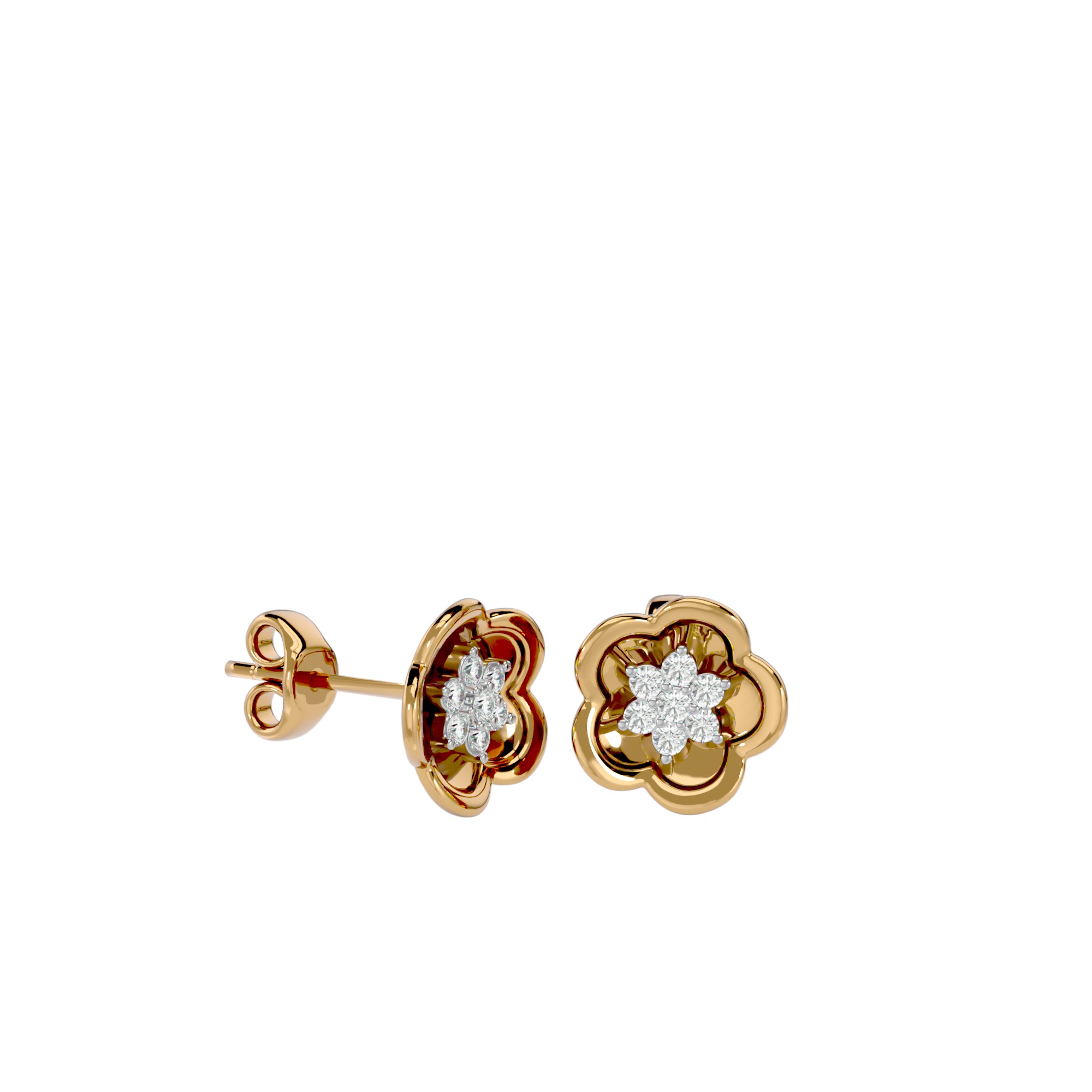 Light Minimalist Diamond Earrings 3D print model_8