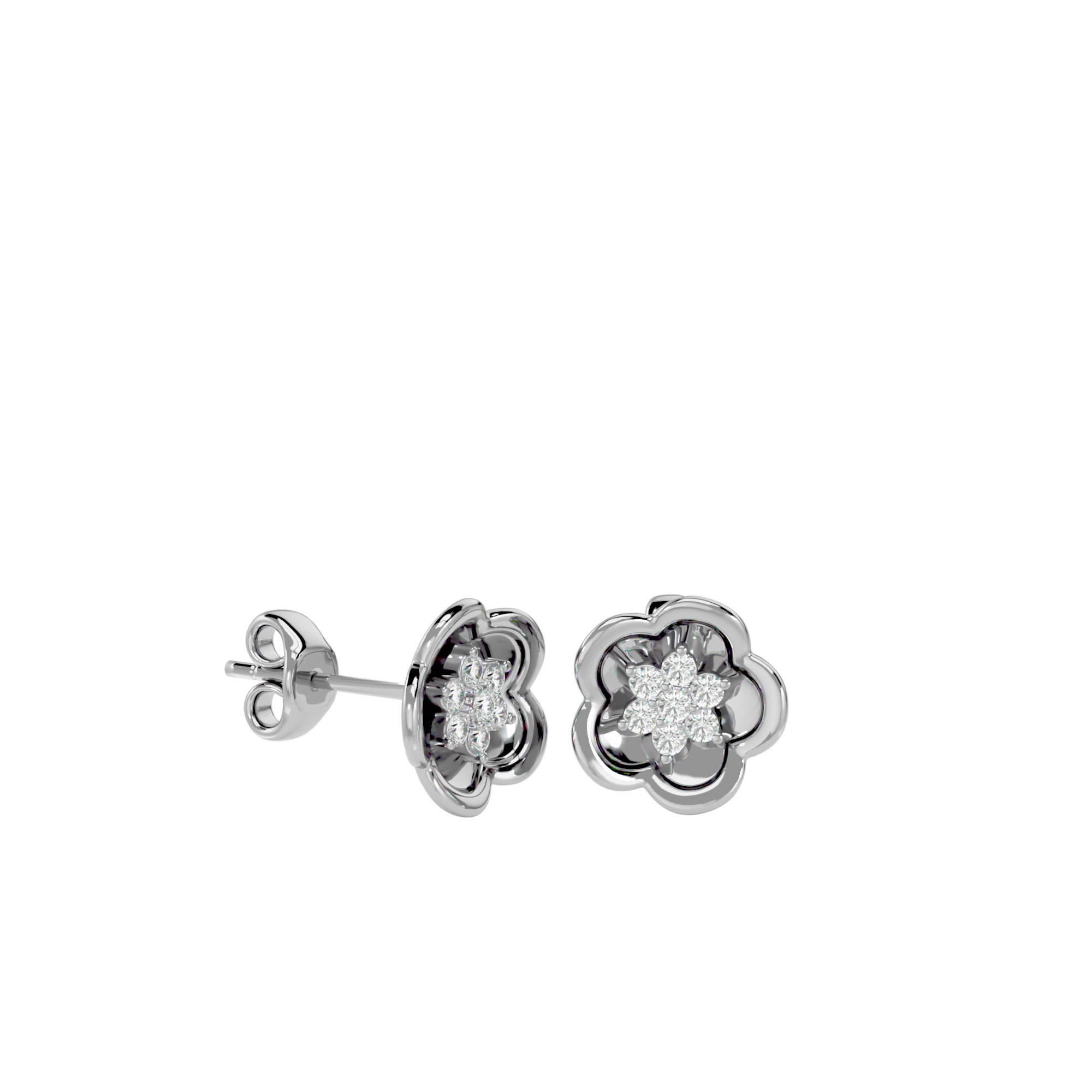 Light Minimalist Diamond Earrings 3D print model_7