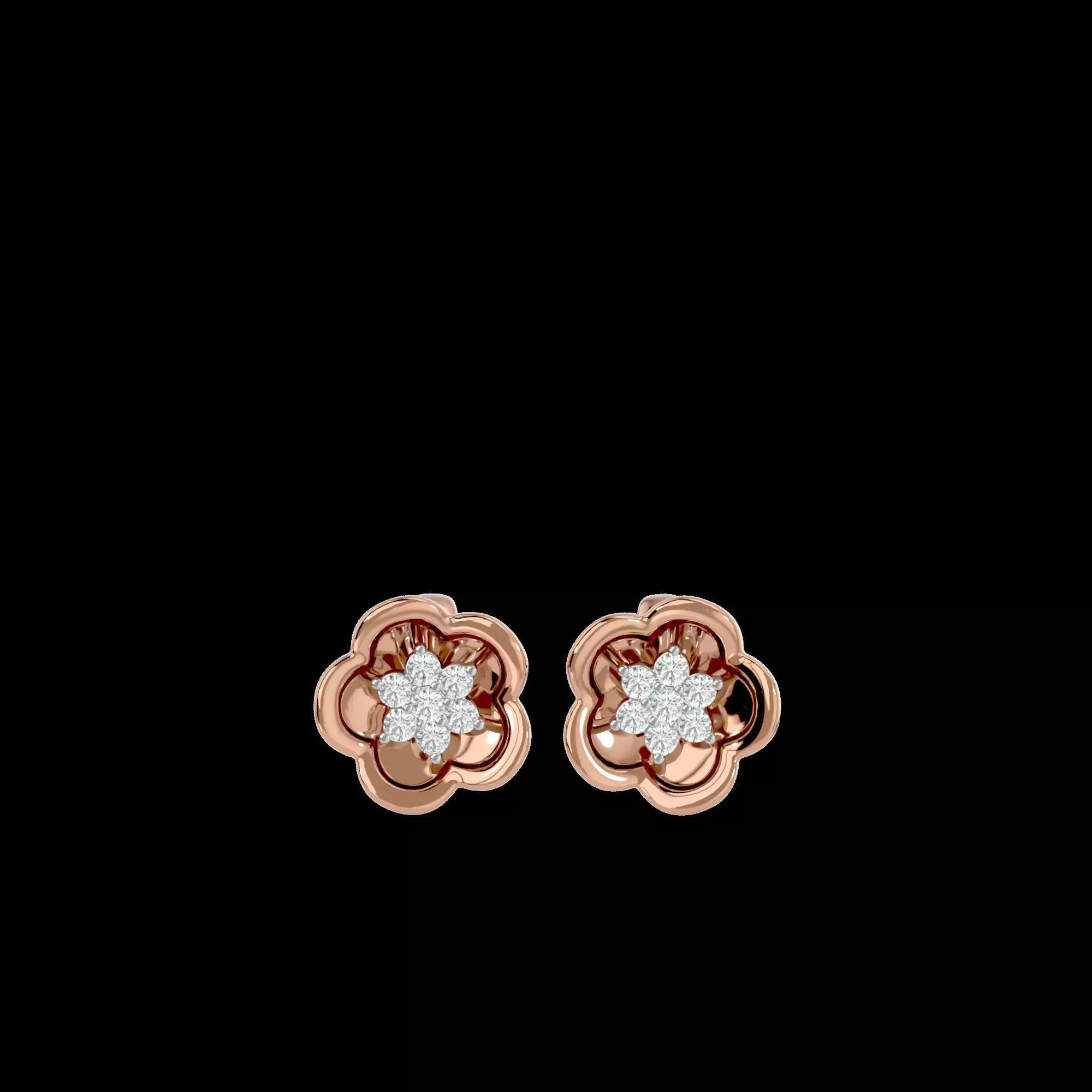 Light Minimalist Diamond Earrings 3D print model_0