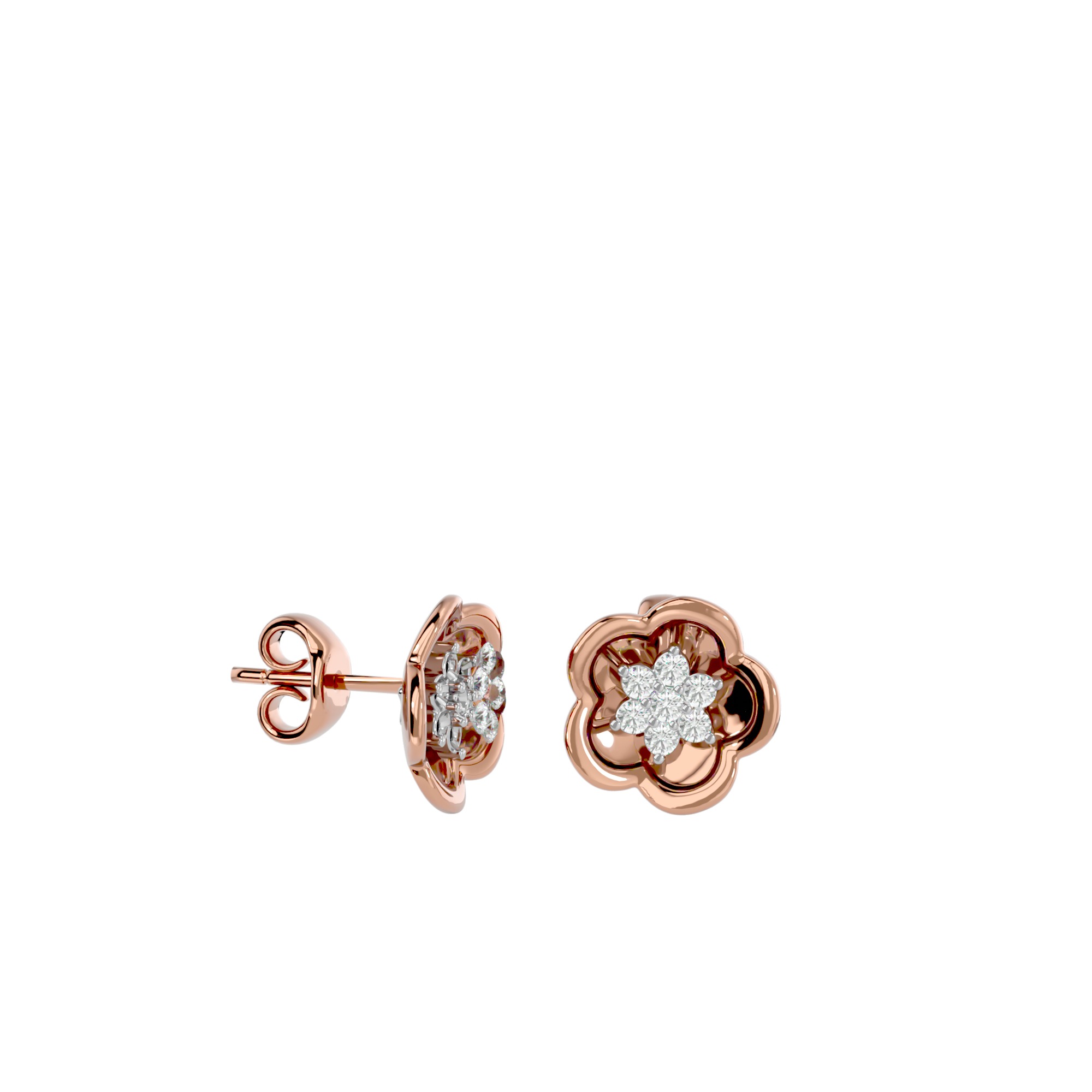 Light Minimalist Diamond Earrings 3D print model_11