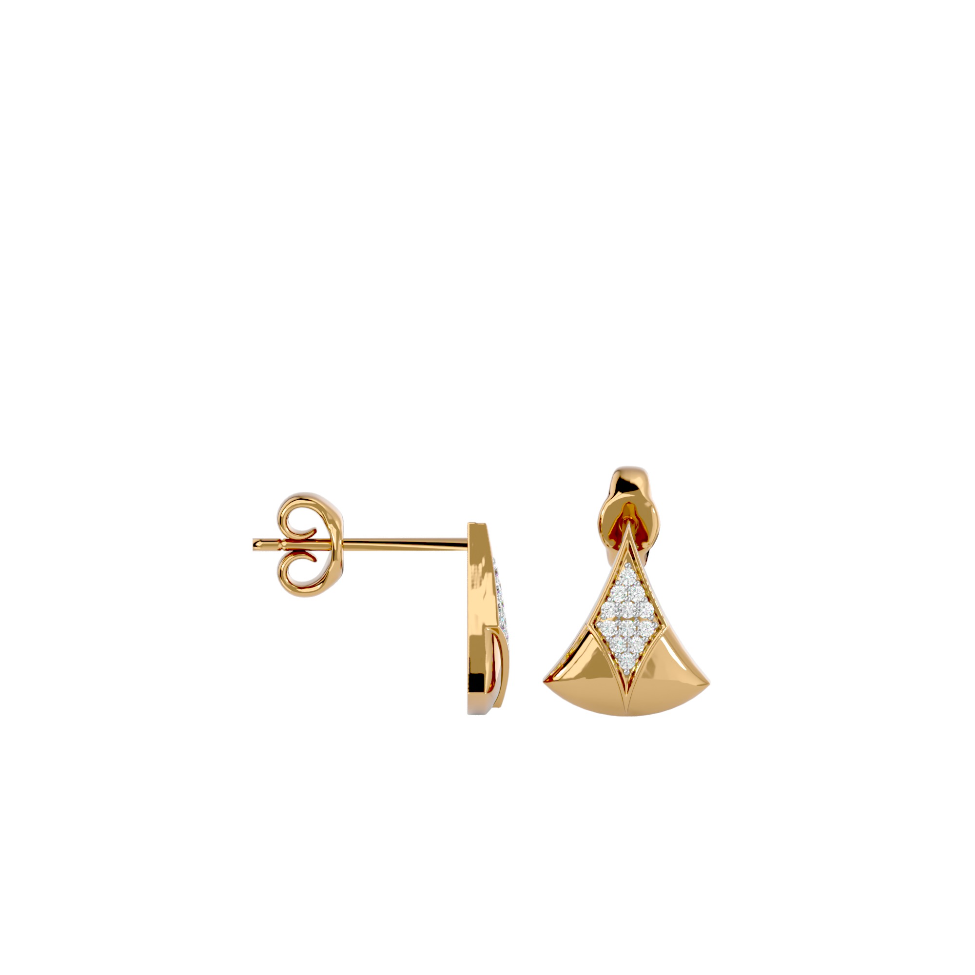 Light Minimalist Diamond Earrings 3D print model_10