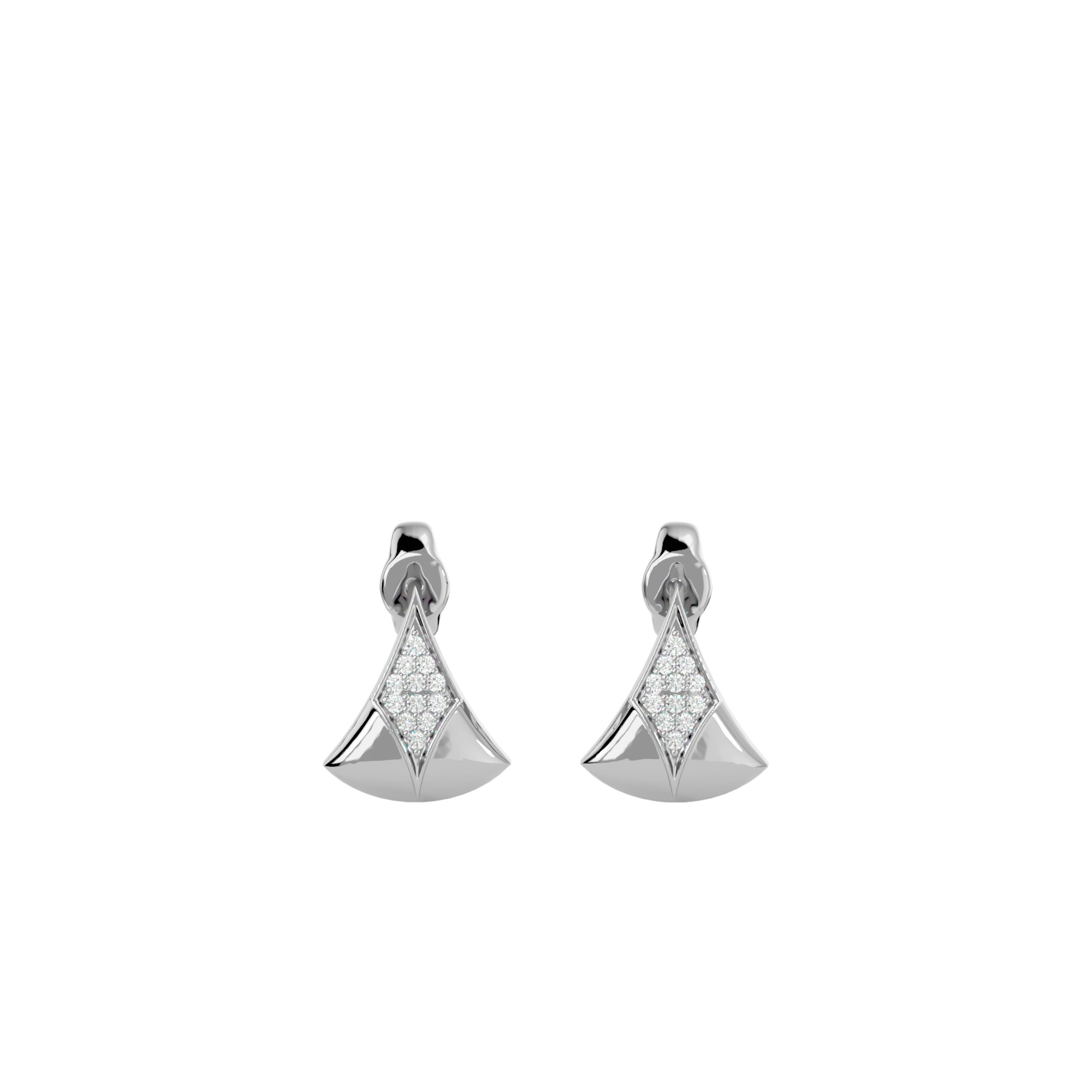 Light Minimalist Diamond Earrings 3D print model_2