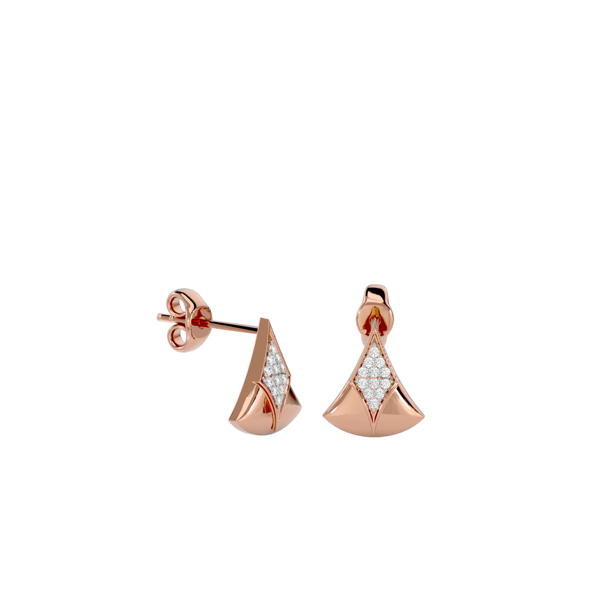 Light Minimalist Diamond Earrings 3D print model_9