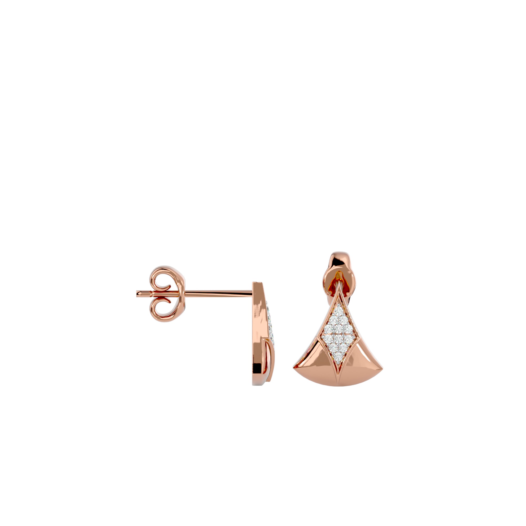 Light Minimalist Diamond Earrings 3D print model_11