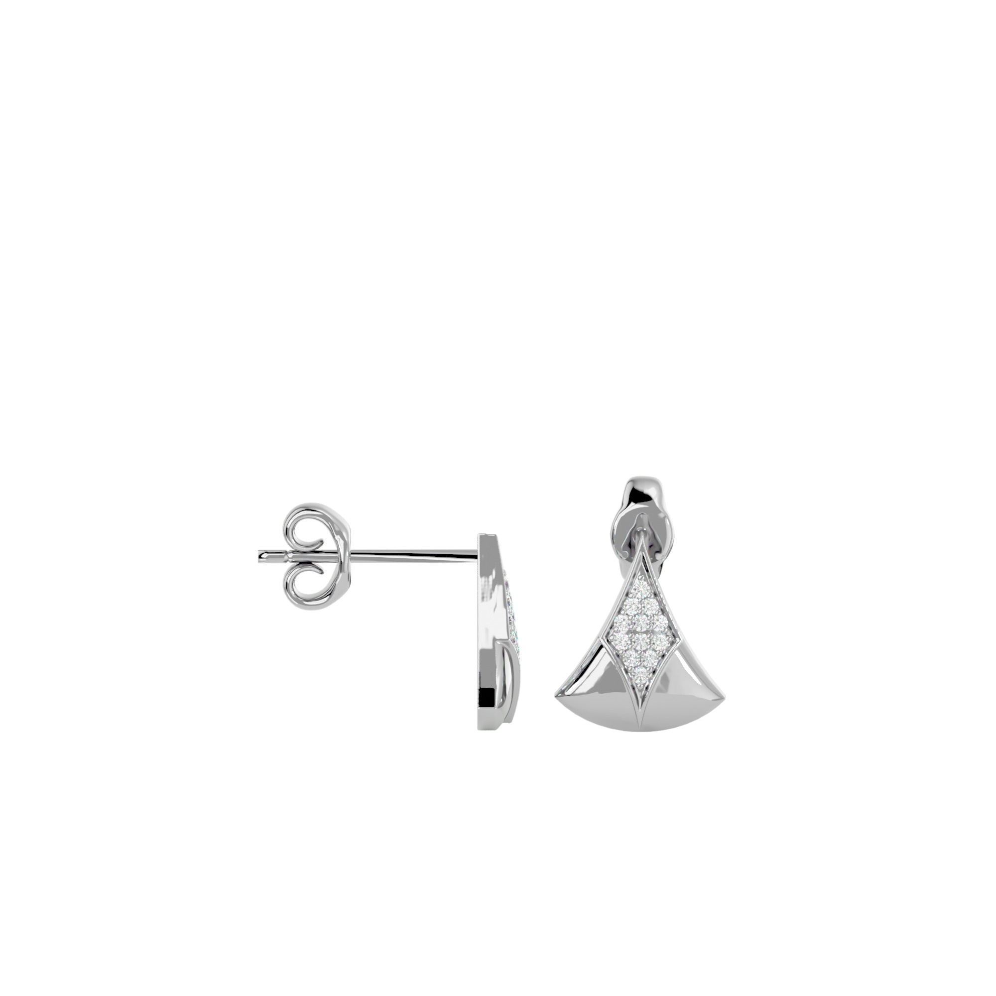 Light Minimalist Diamond Earrings 3D print model_12