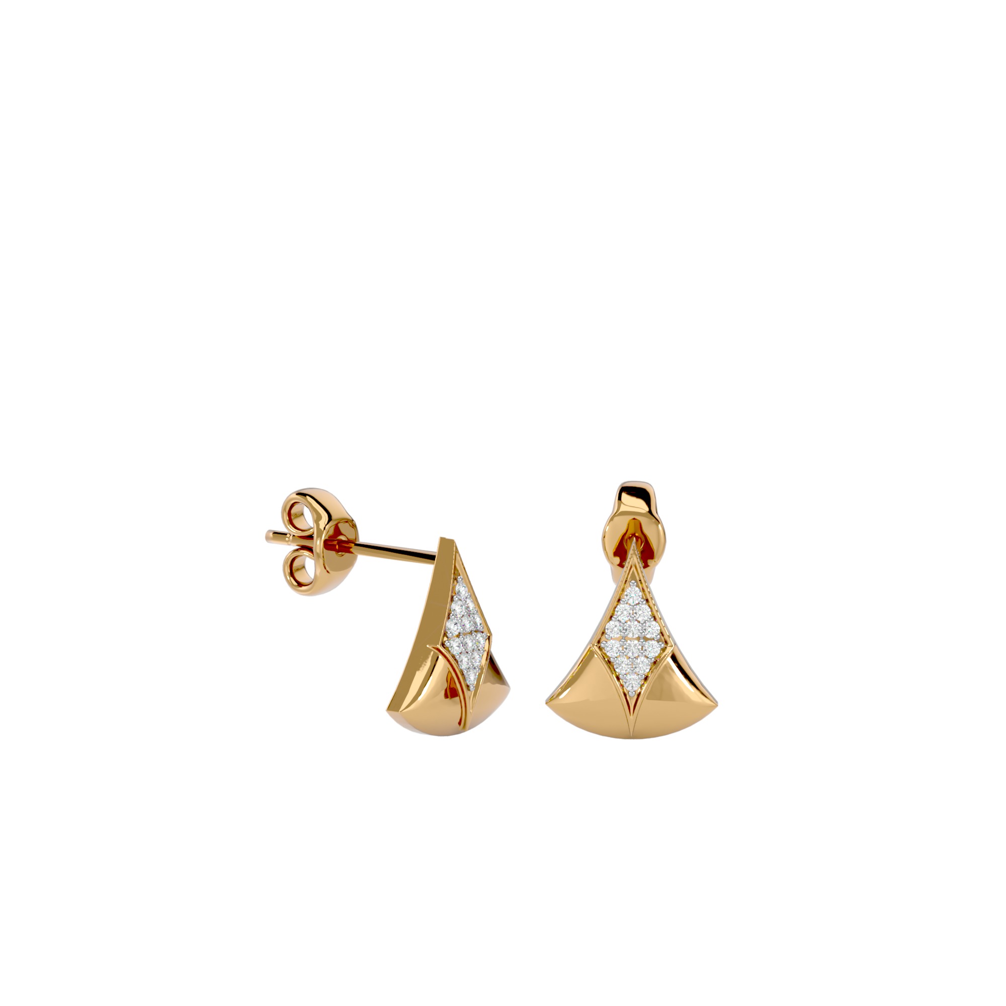 Light Minimalist Diamond Earrings 3D print model_8