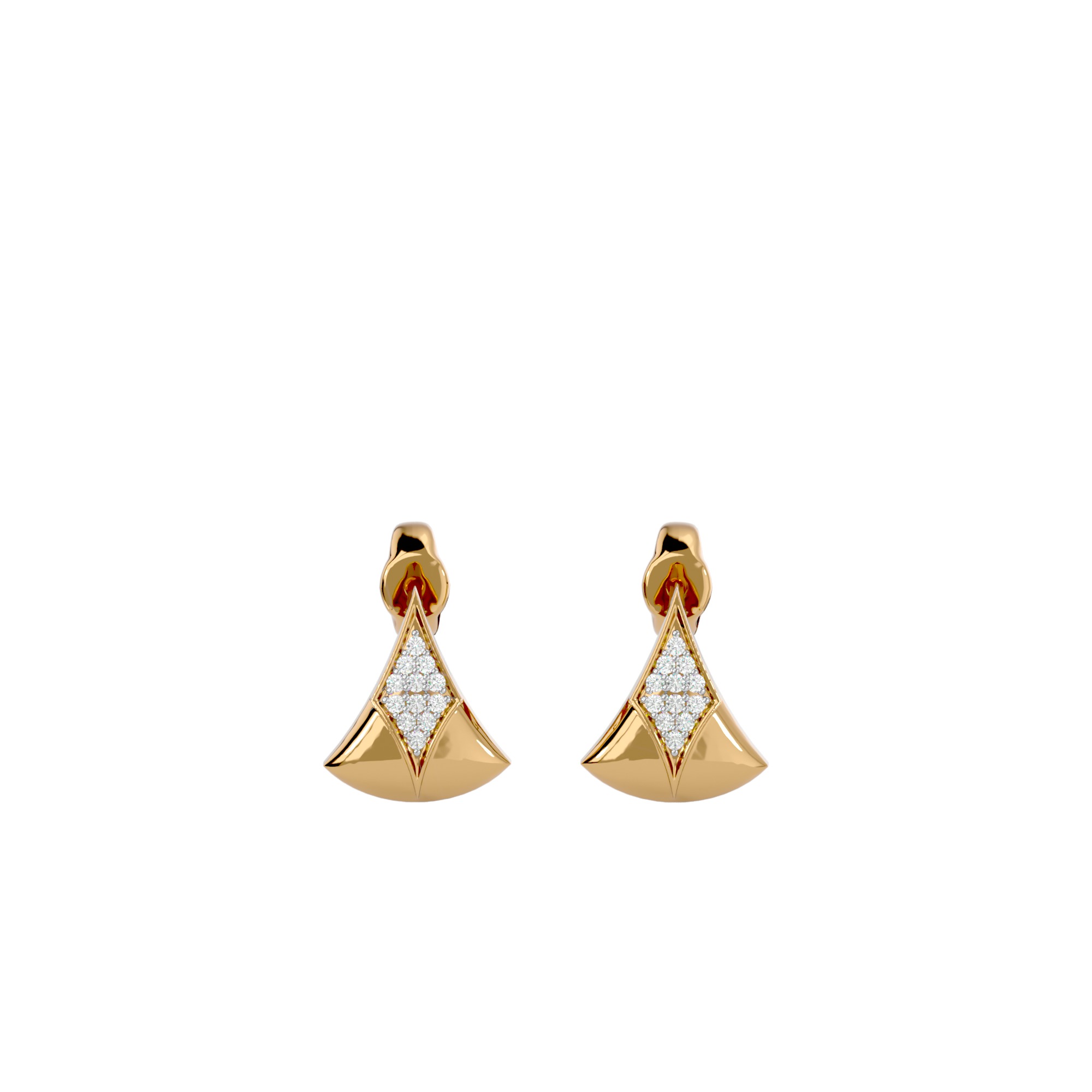 Light Minimalist Diamond Earrings 3D print model_3