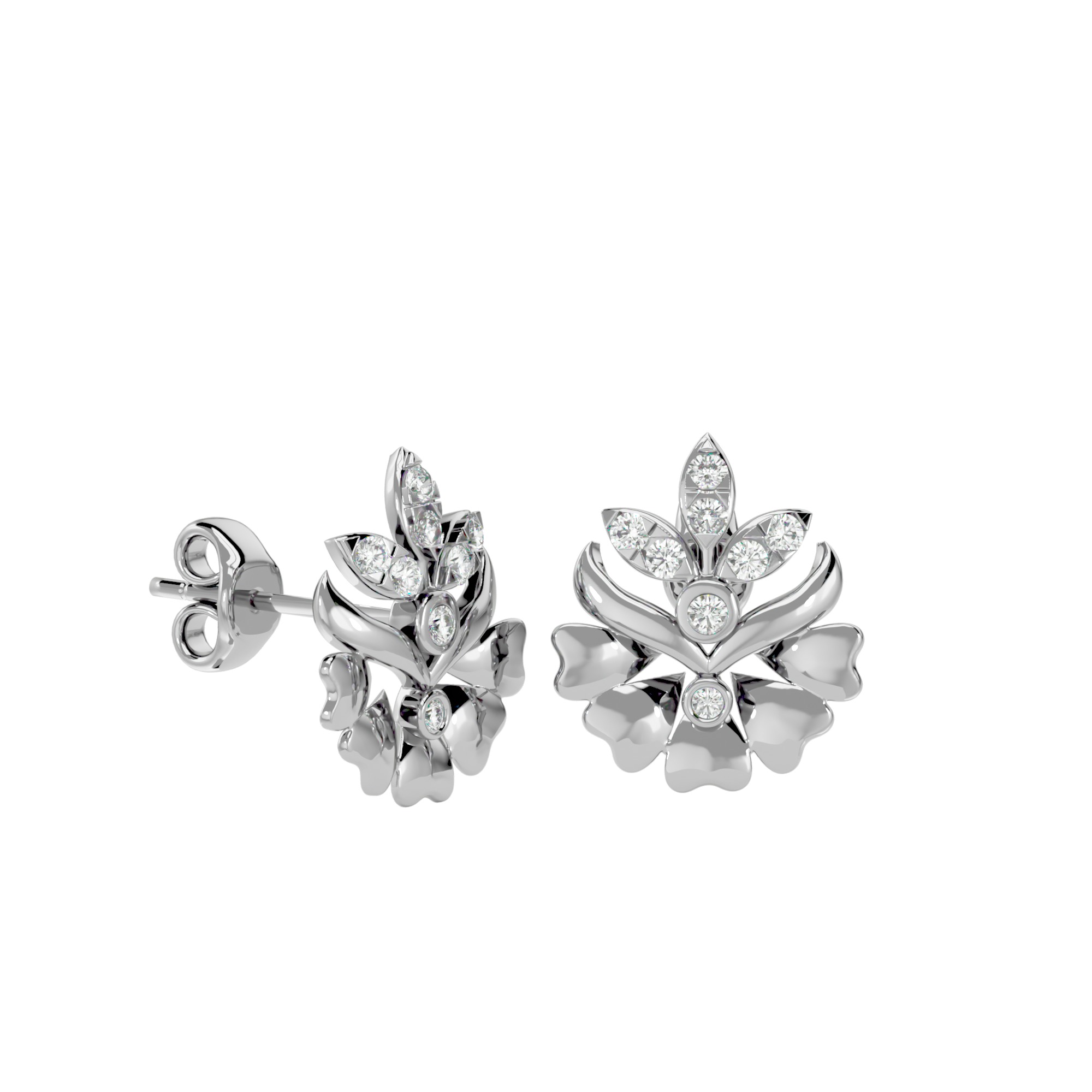 Light Minimalist Diamond Earrings 3D print model_7