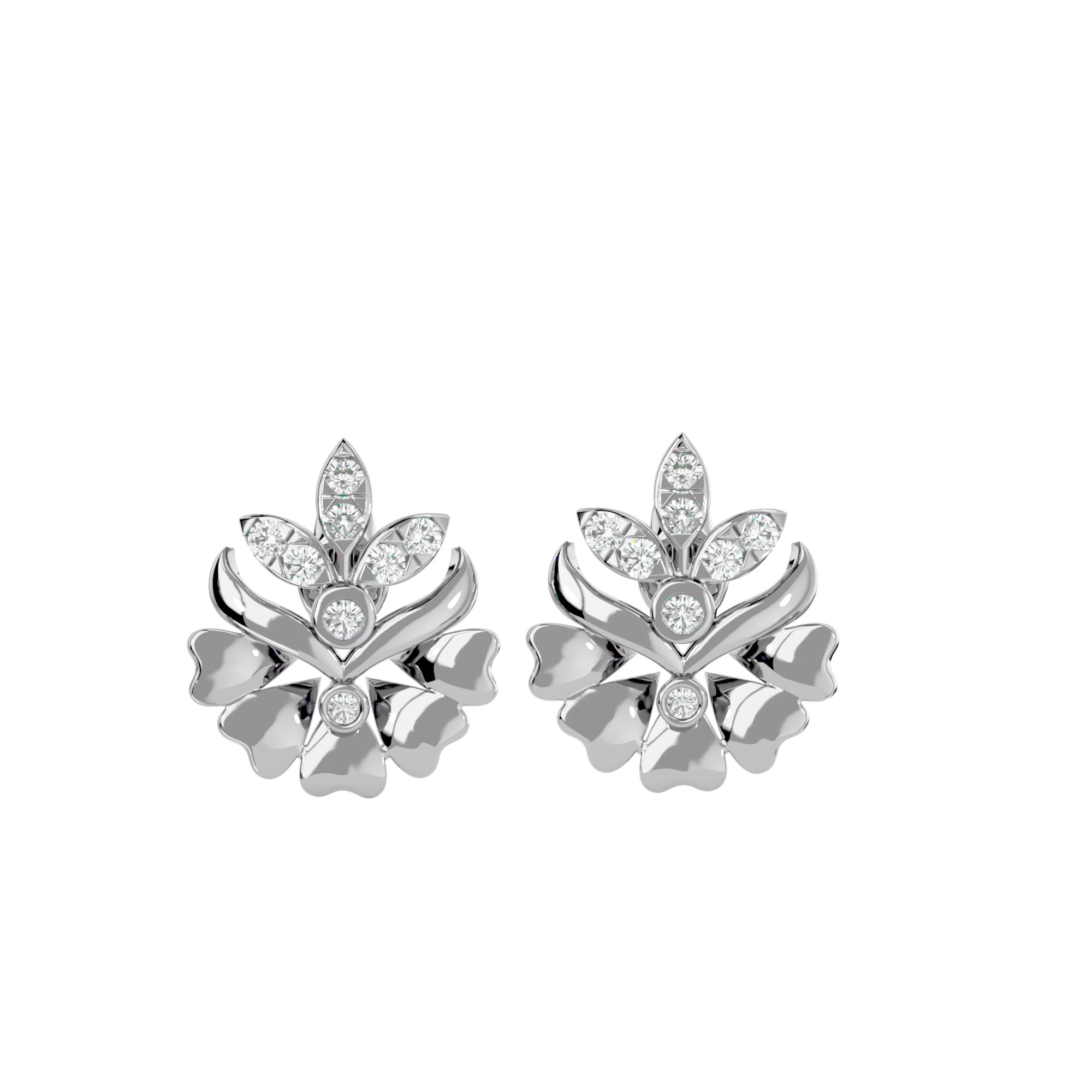Light Minimalist Diamond Earrings 3D print model_2