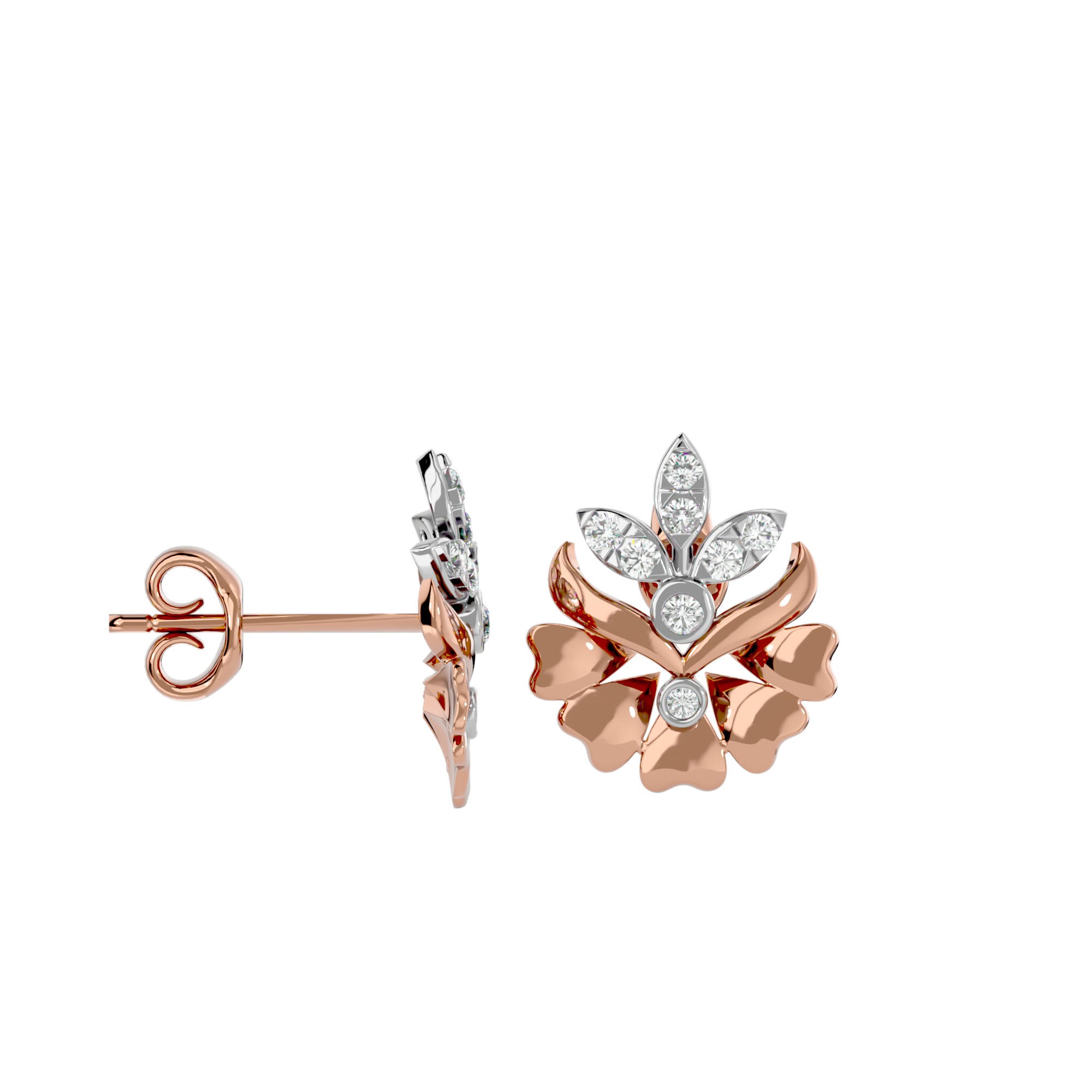 Light Minimalist Diamond Earrings 3D print model_11