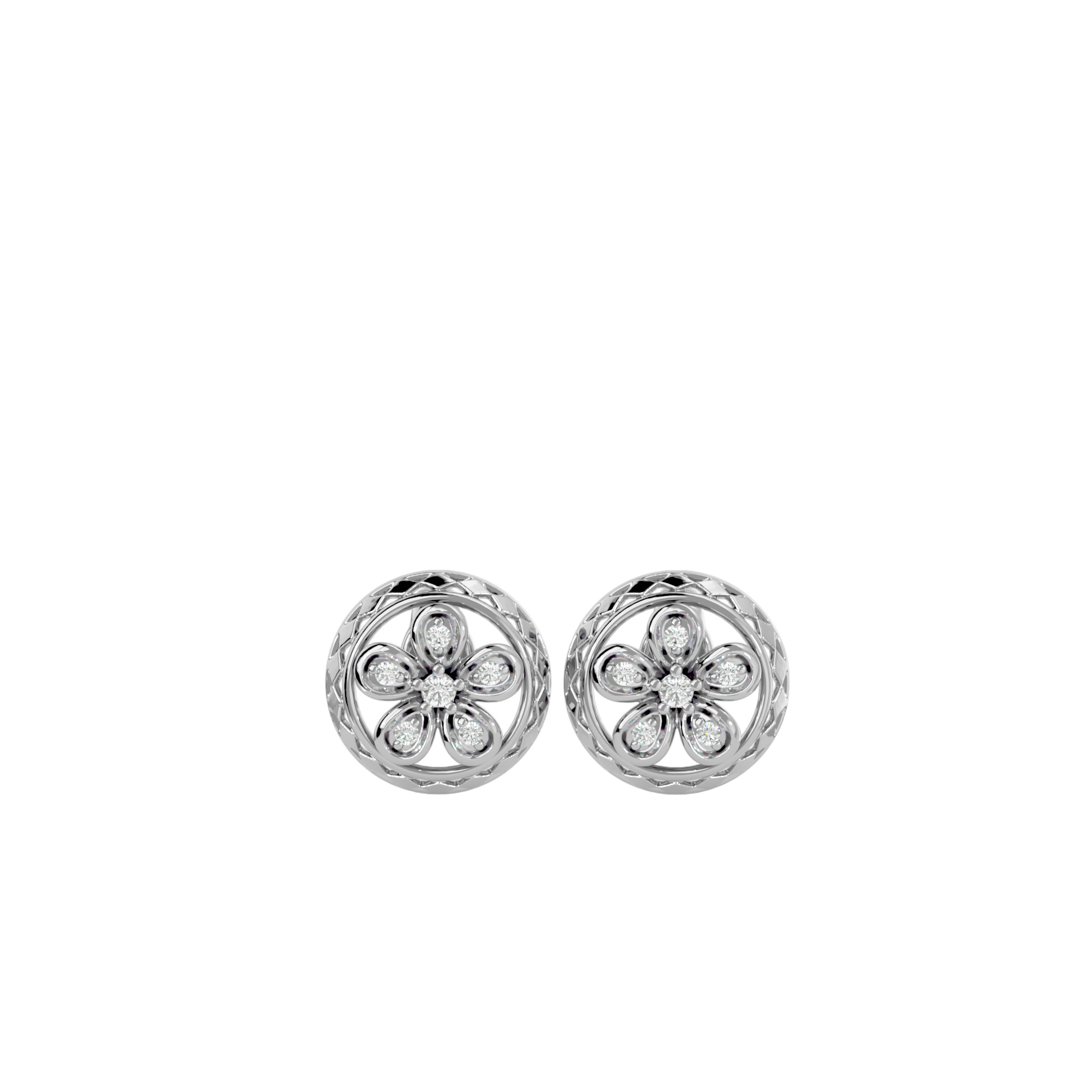Light Minimalist Diamond Earrings 3D print model_2