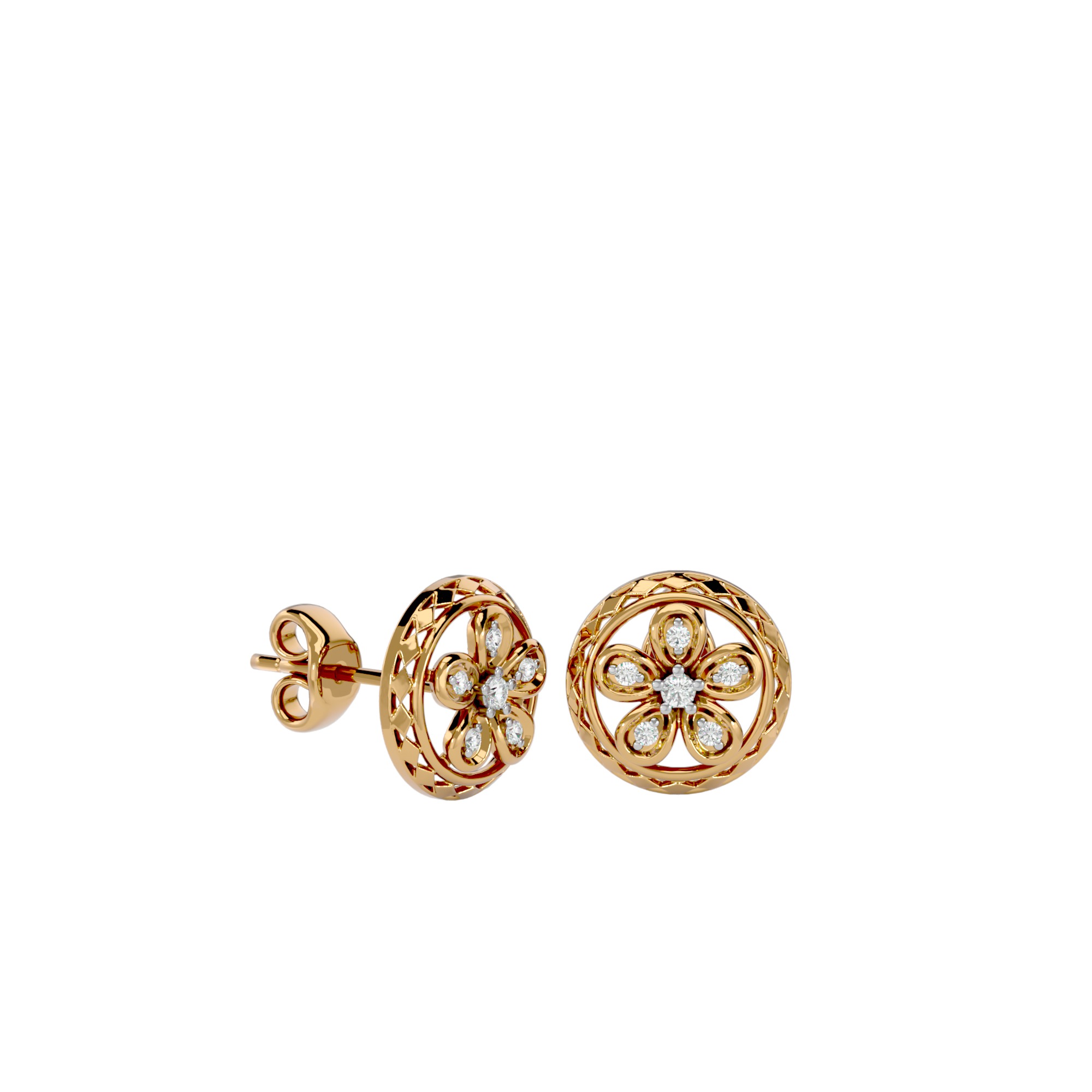 Light Minimalist Diamond Earrings 3D print model_8