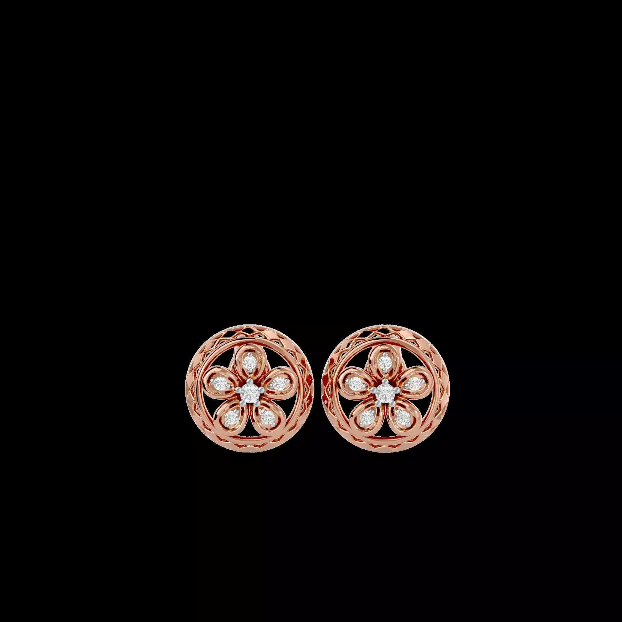 Light Minimalist Diamond Earrings 3D print model_0