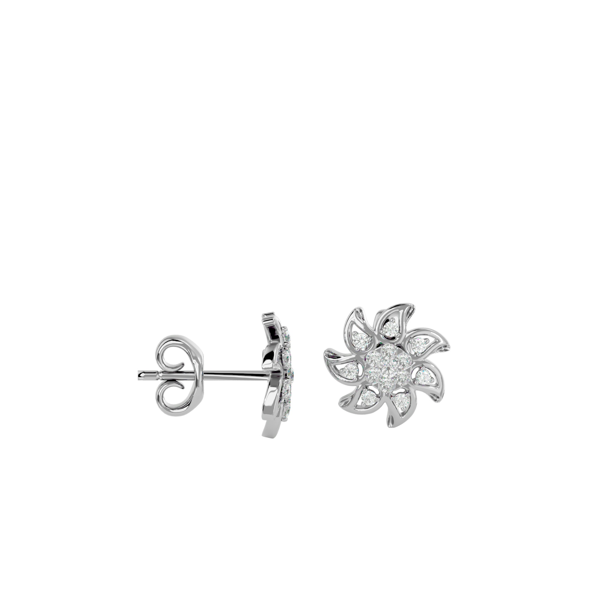 Light Minimalist Diamond Earrings 3D print model_15