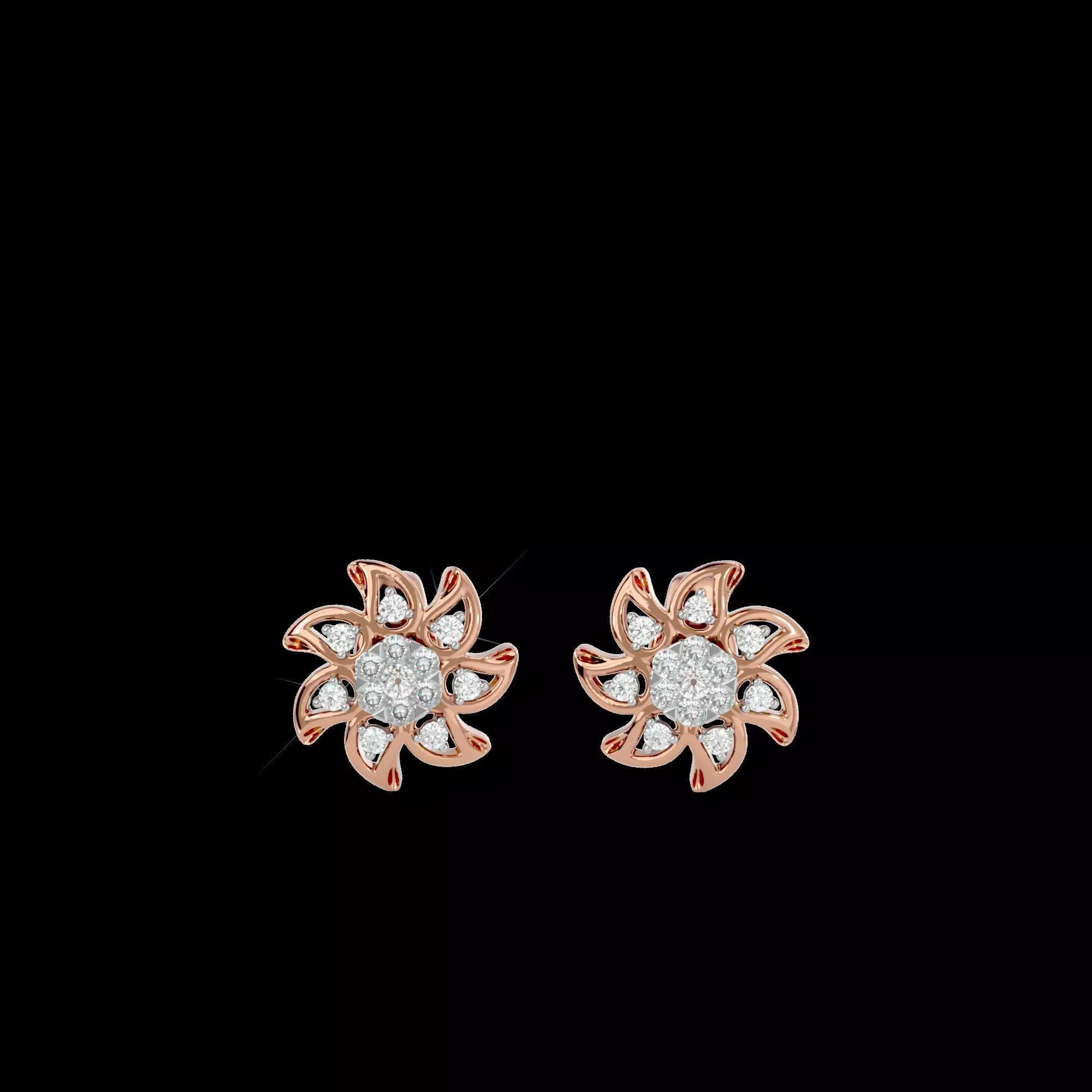 Light Minimalist Diamond Earrings 3D print model_0