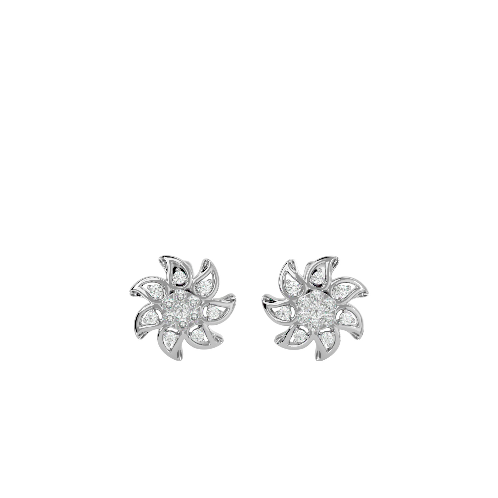 Light Minimalist Diamond Earrings 3D print model_6