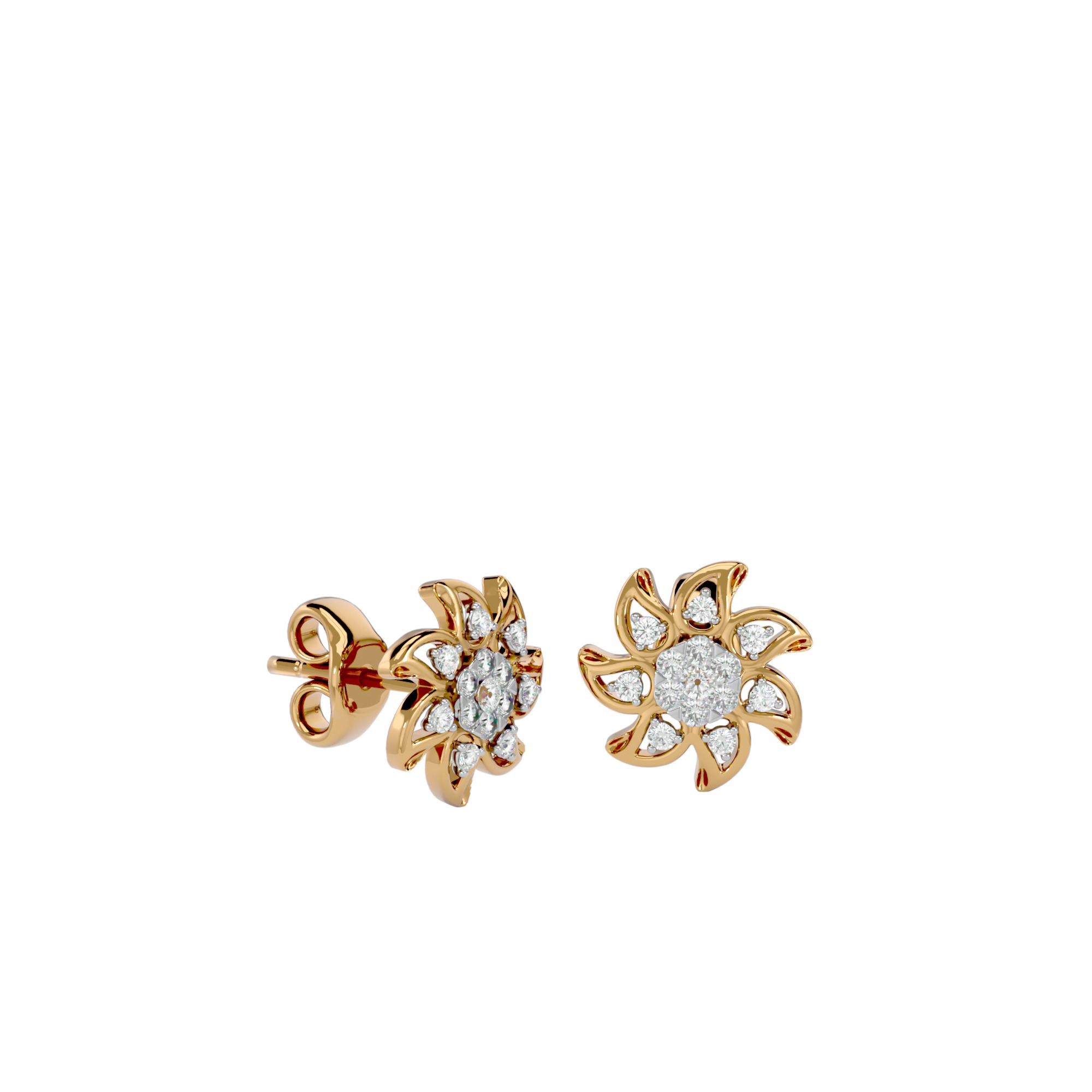 Light Minimalist Diamond Earrings 3D print model_11