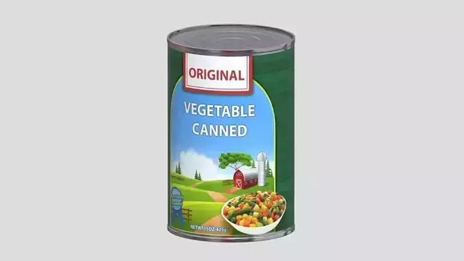 Vegetables Canned Low Poly Low-poly 3D model