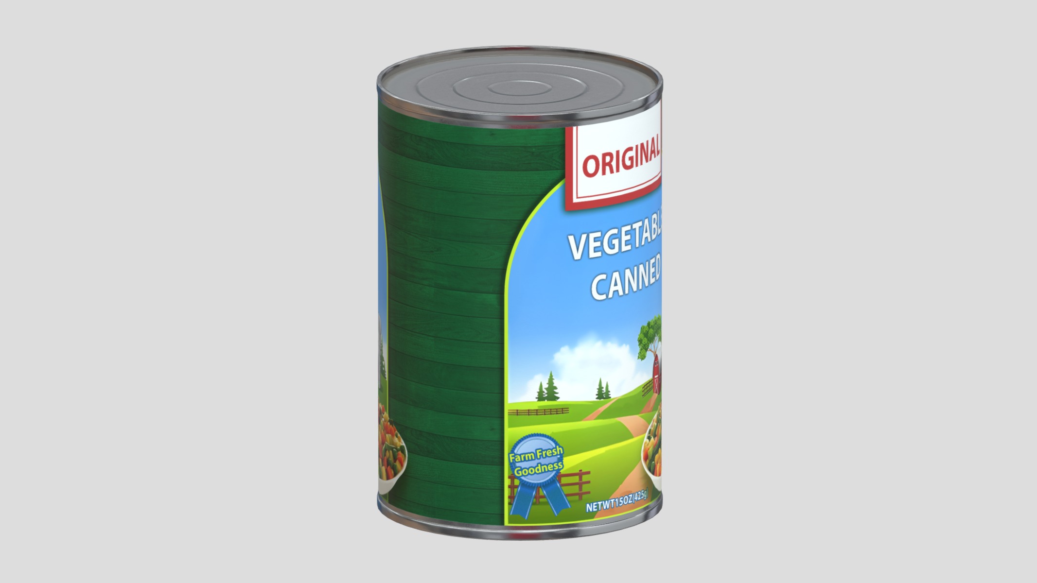 Vegetables Canned Low Poly Low-poly 3D model_2