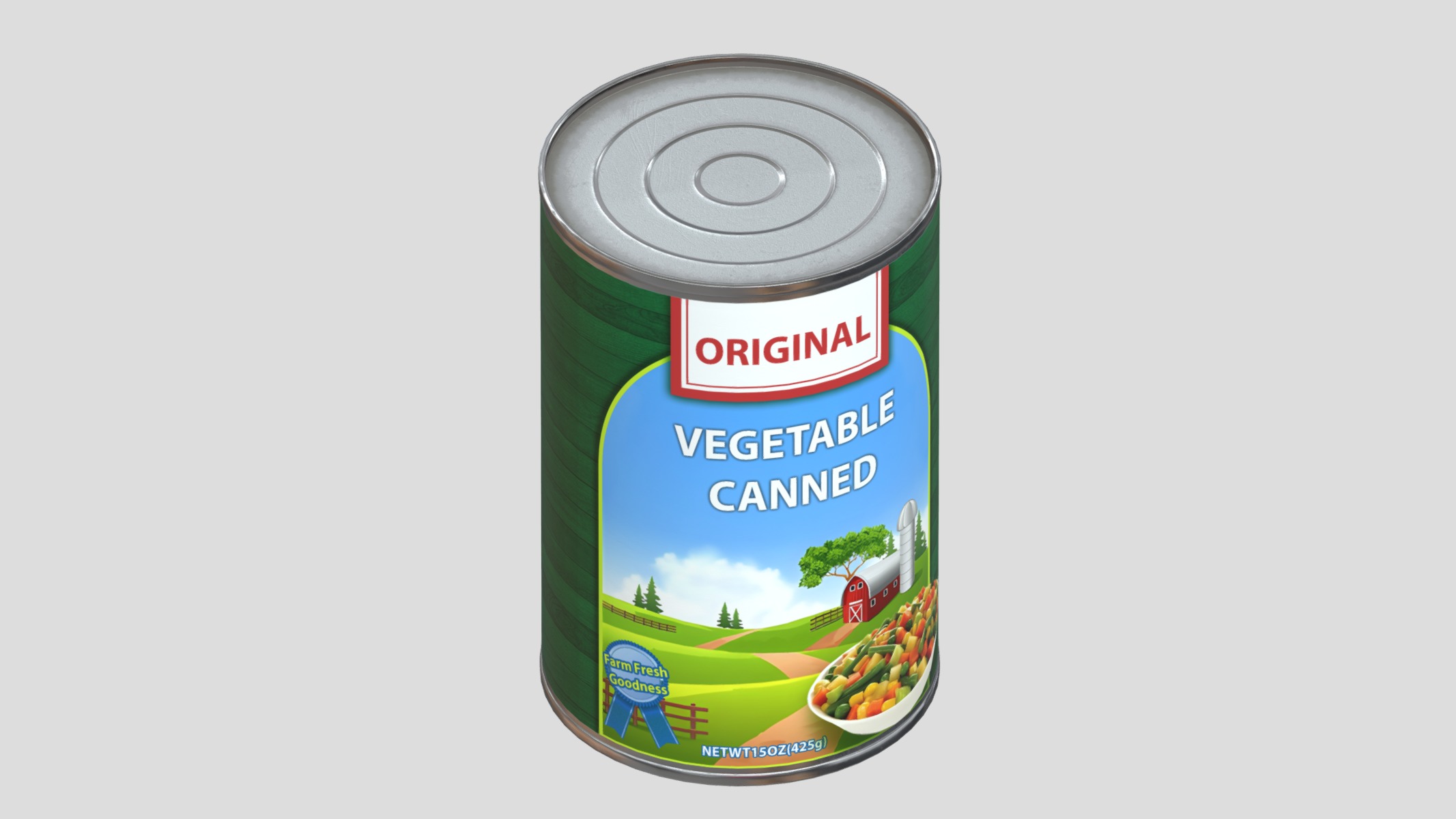 Vegetables Canned Low Poly Low-poly 3D model_8