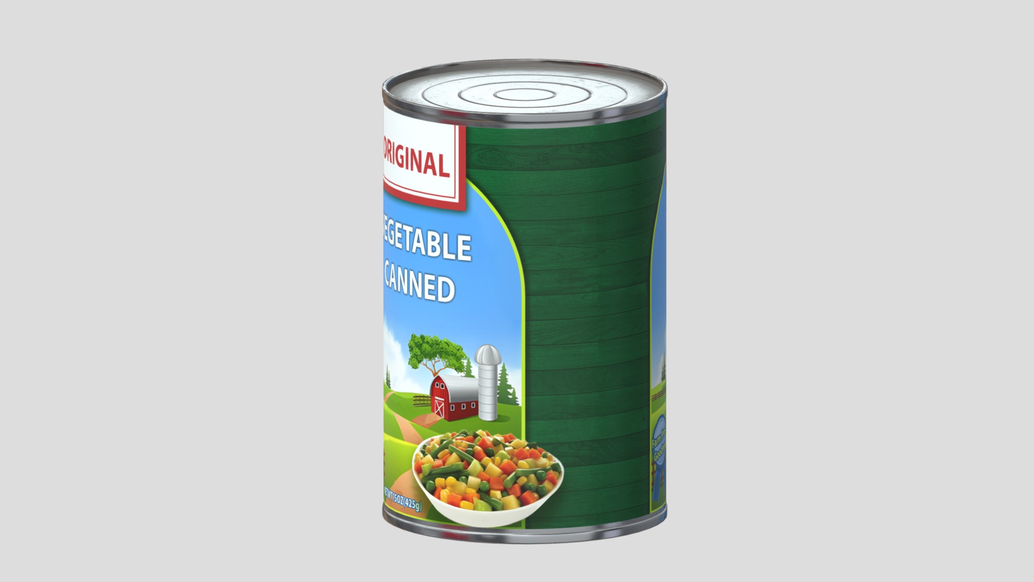 Vegetables Canned Low Poly Low-poly 3D model_4