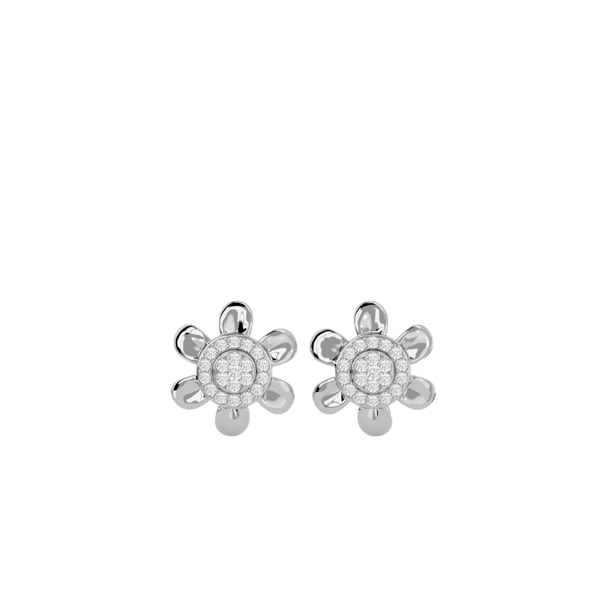 Light Minimalist Diamond Earrings 3D print model_2