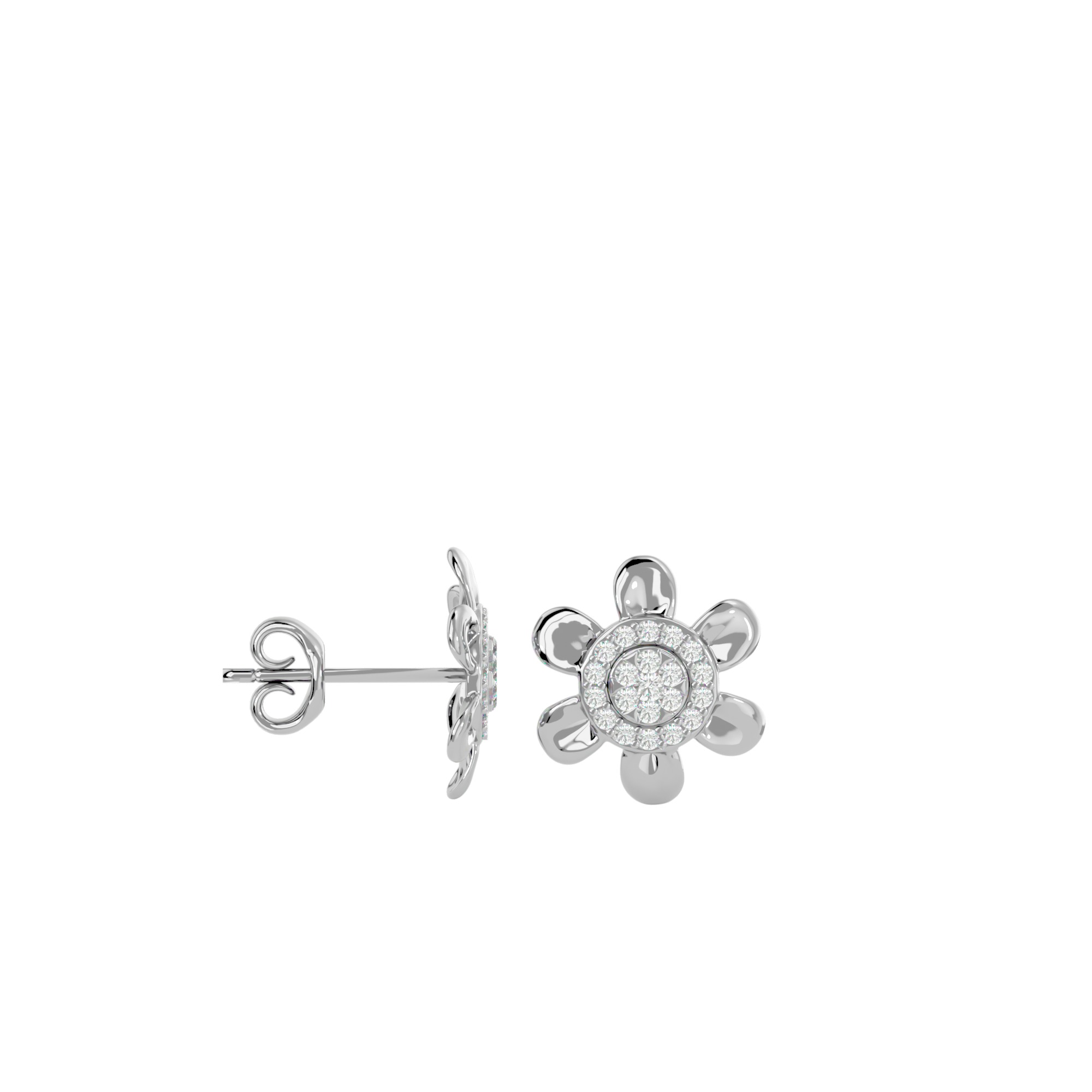 Light Minimalist Diamond Earrings 3D print model_12