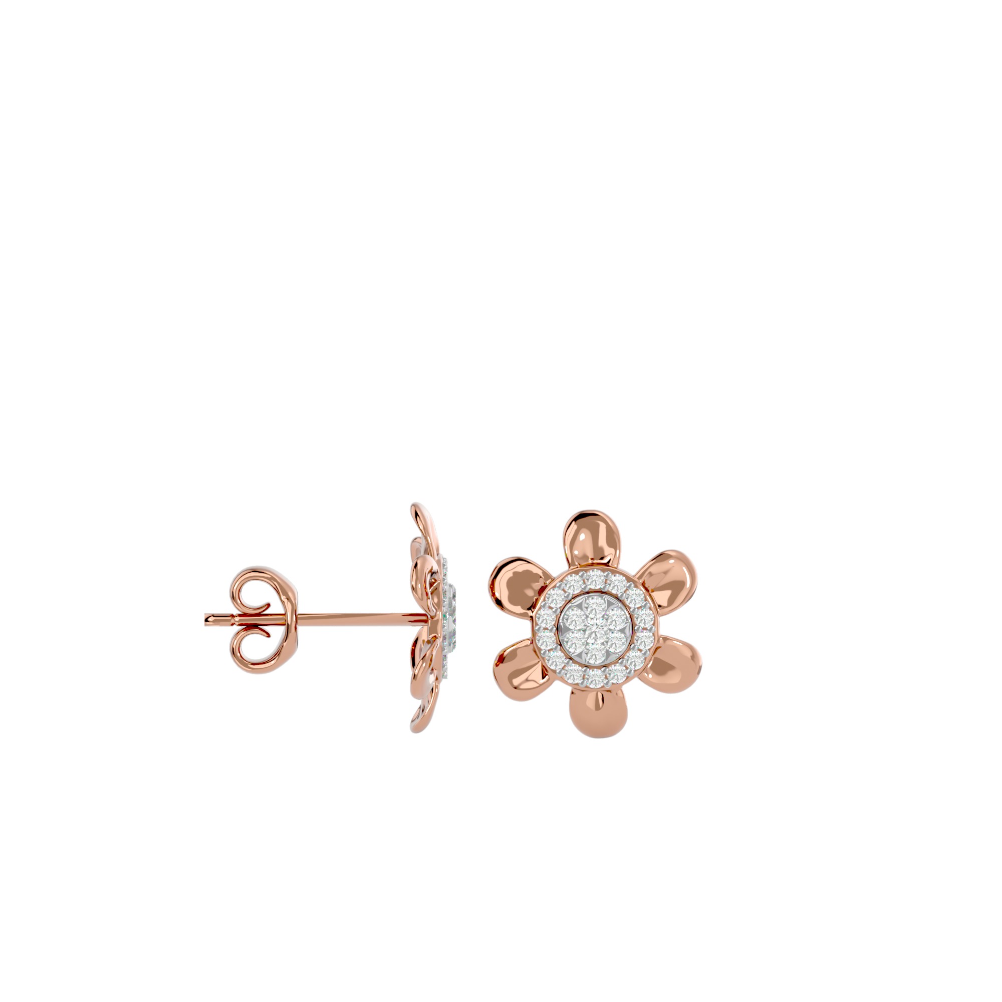 Light Minimalist Diamond Earrings 3D print model_11