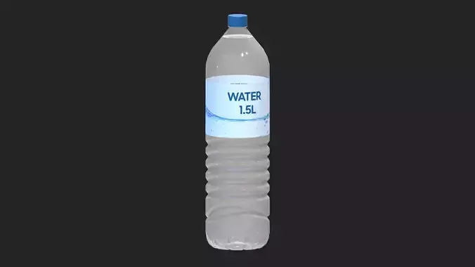 Water Bottle One Point Five Liters Low Poly Low-poly 3D model