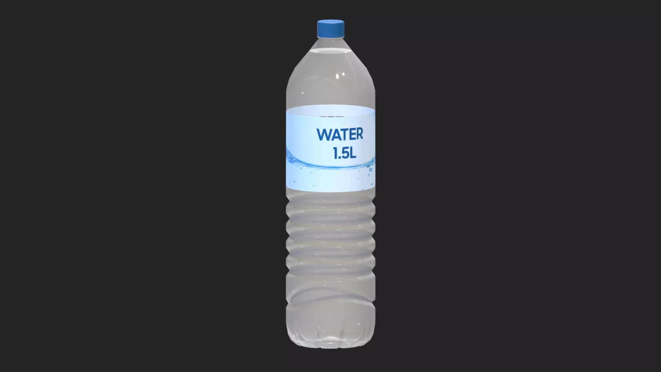 Water Bottle One Point Five Liters Low Poly Low-poly 3D model_0