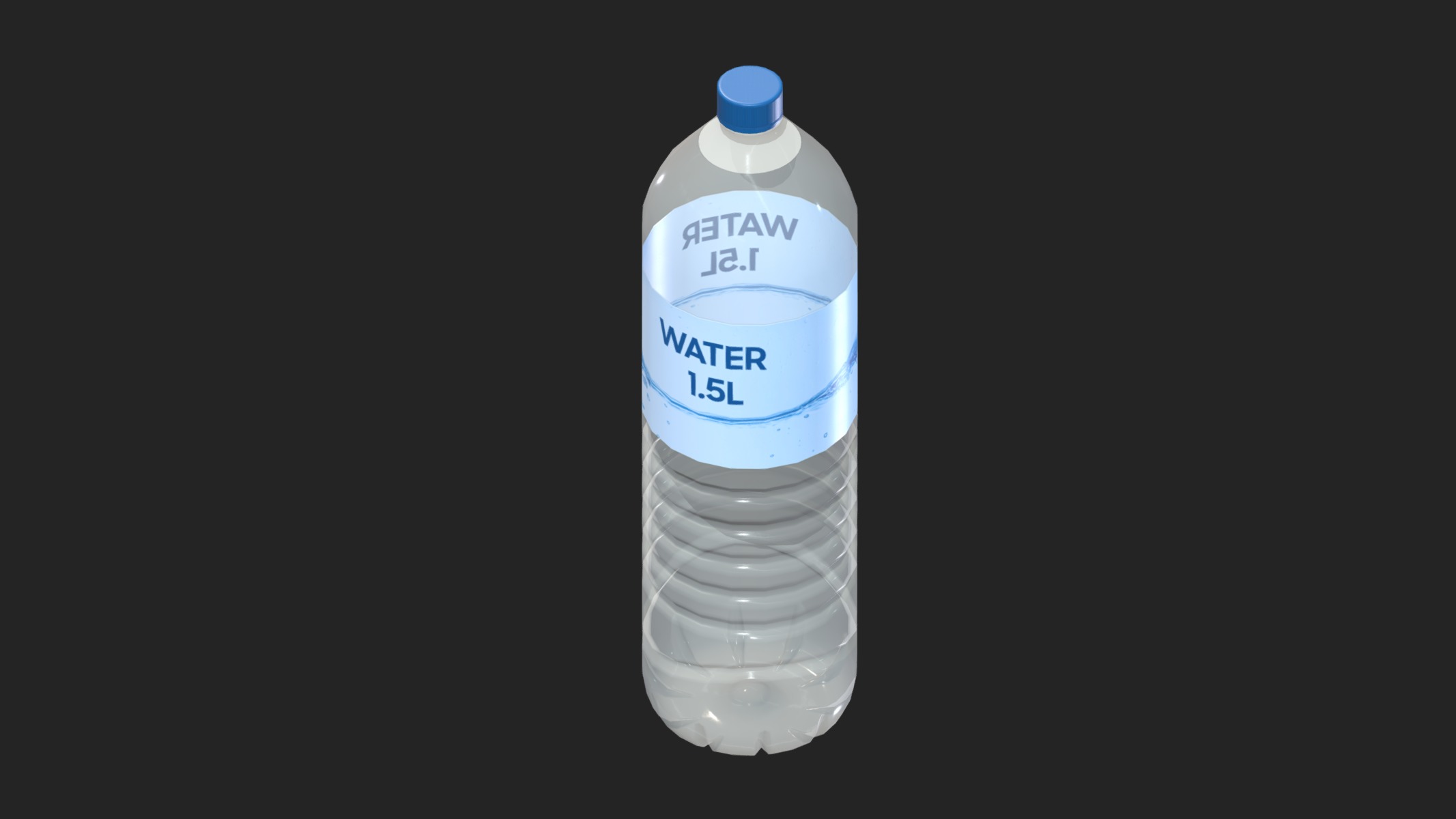 Water Bottle One Point Five Liters Low Poly Low-poly 3D model_6