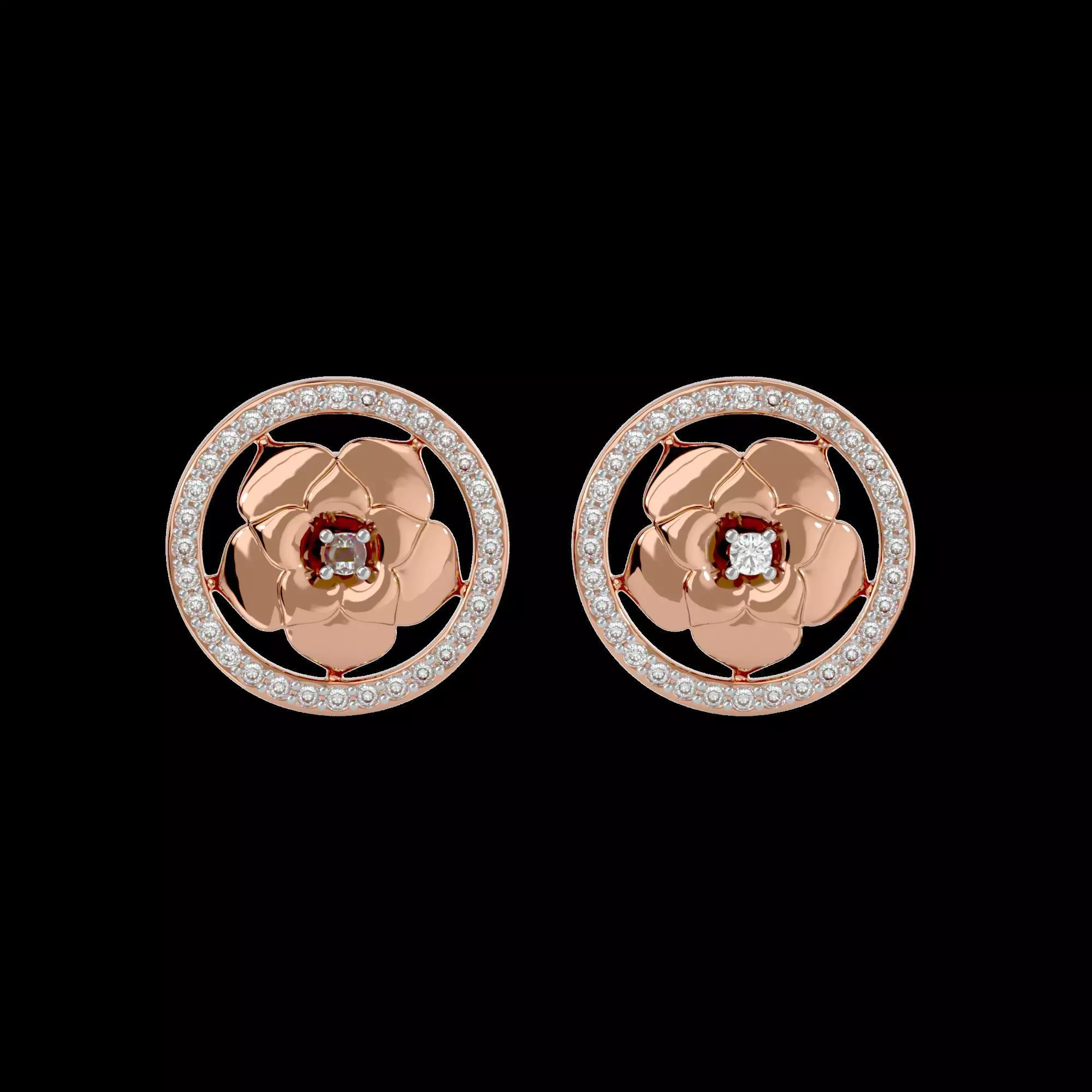 Light Minimalist Diamond Earrings 3D print model_0