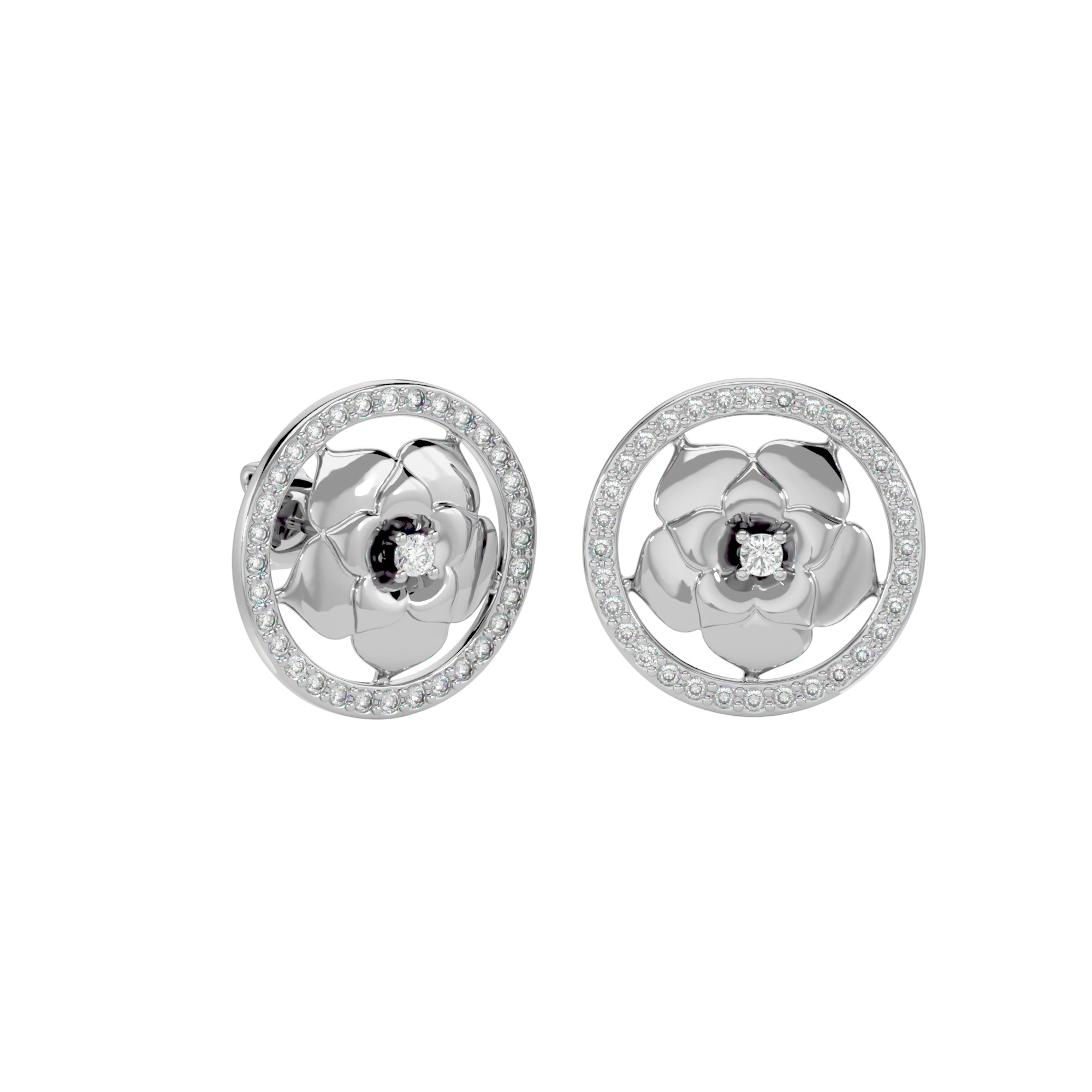 Light Minimalist Diamond Earrings 3D print model_9