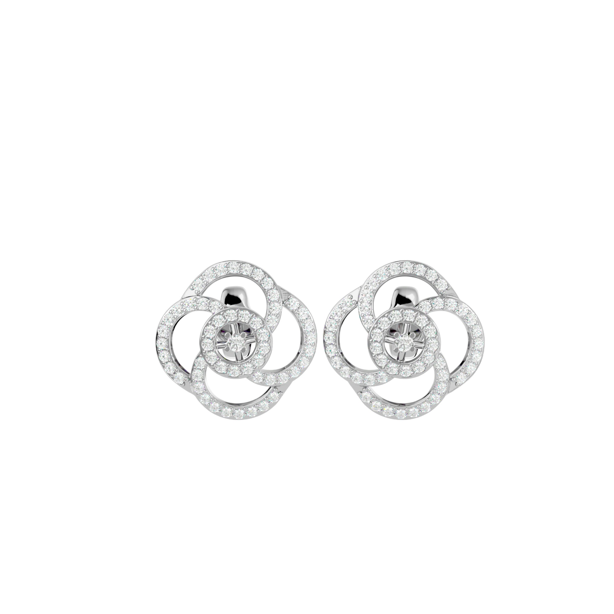 Light Minimalist Diamond Earrings 3D print model_2