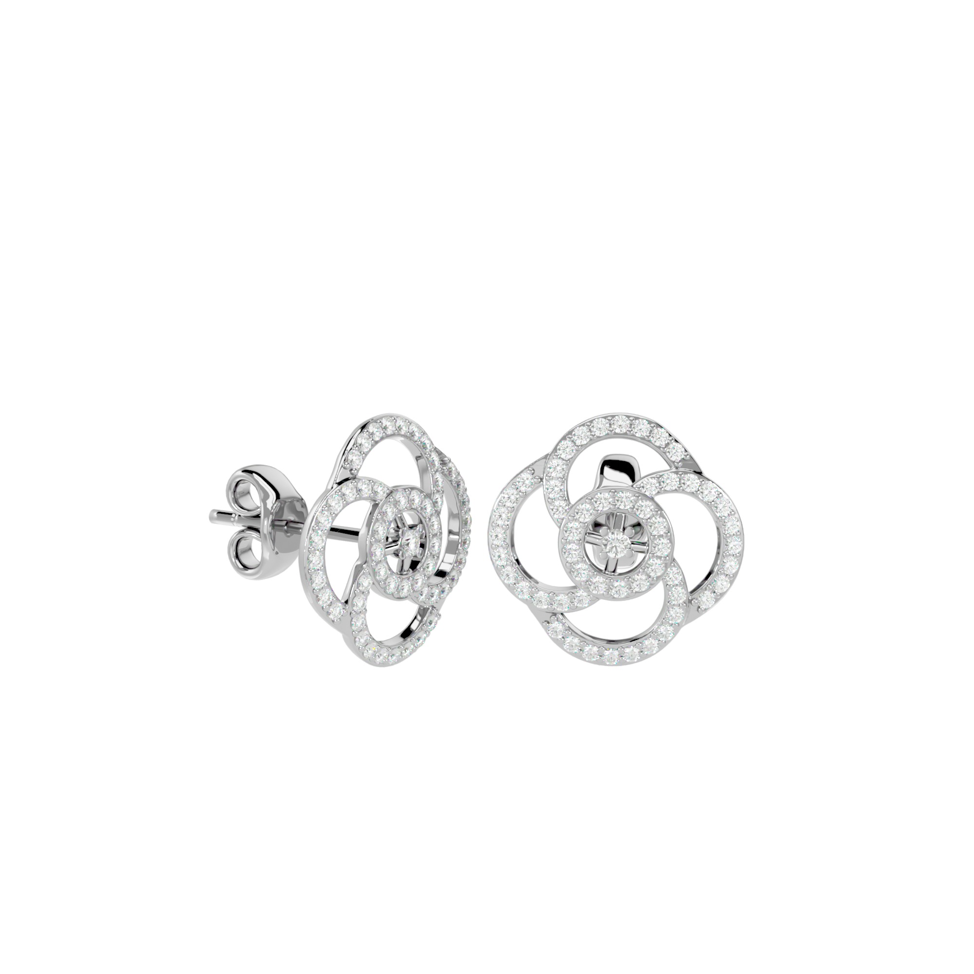 Light Minimalist Diamond Earrings 3D print model_7