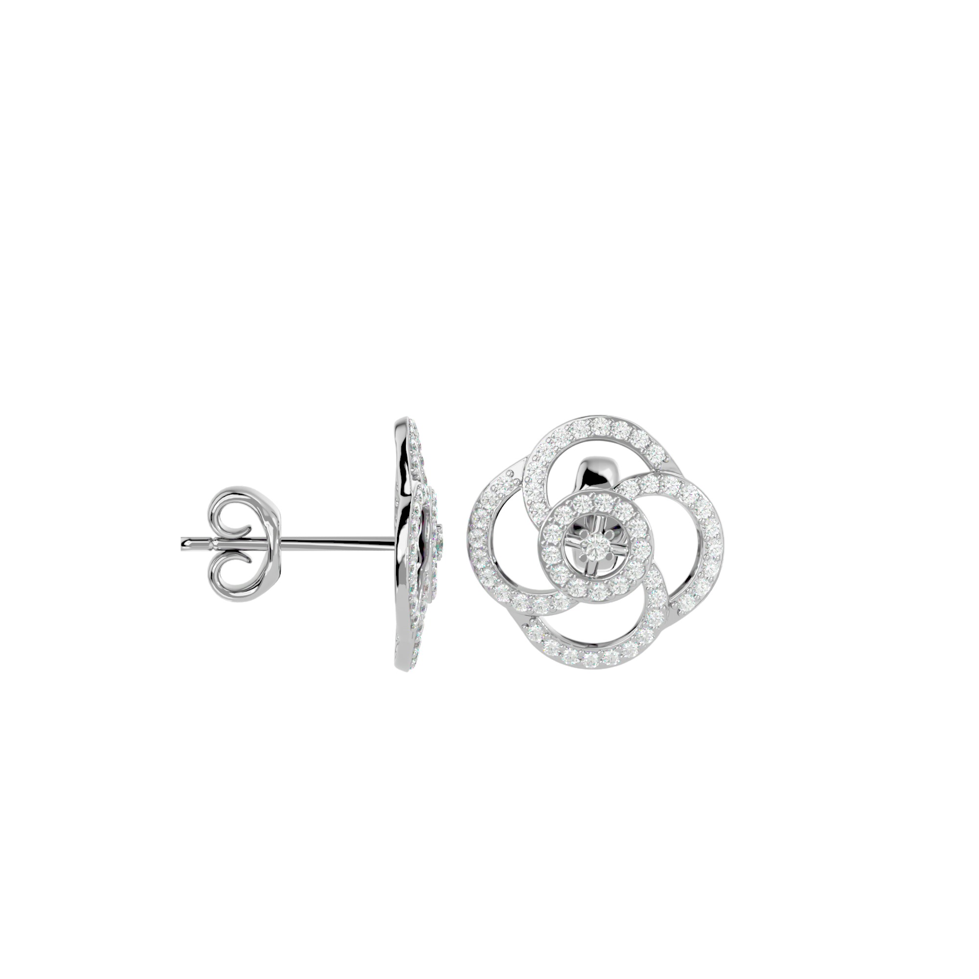 Light Minimalist Diamond Earrings 3D print model_12