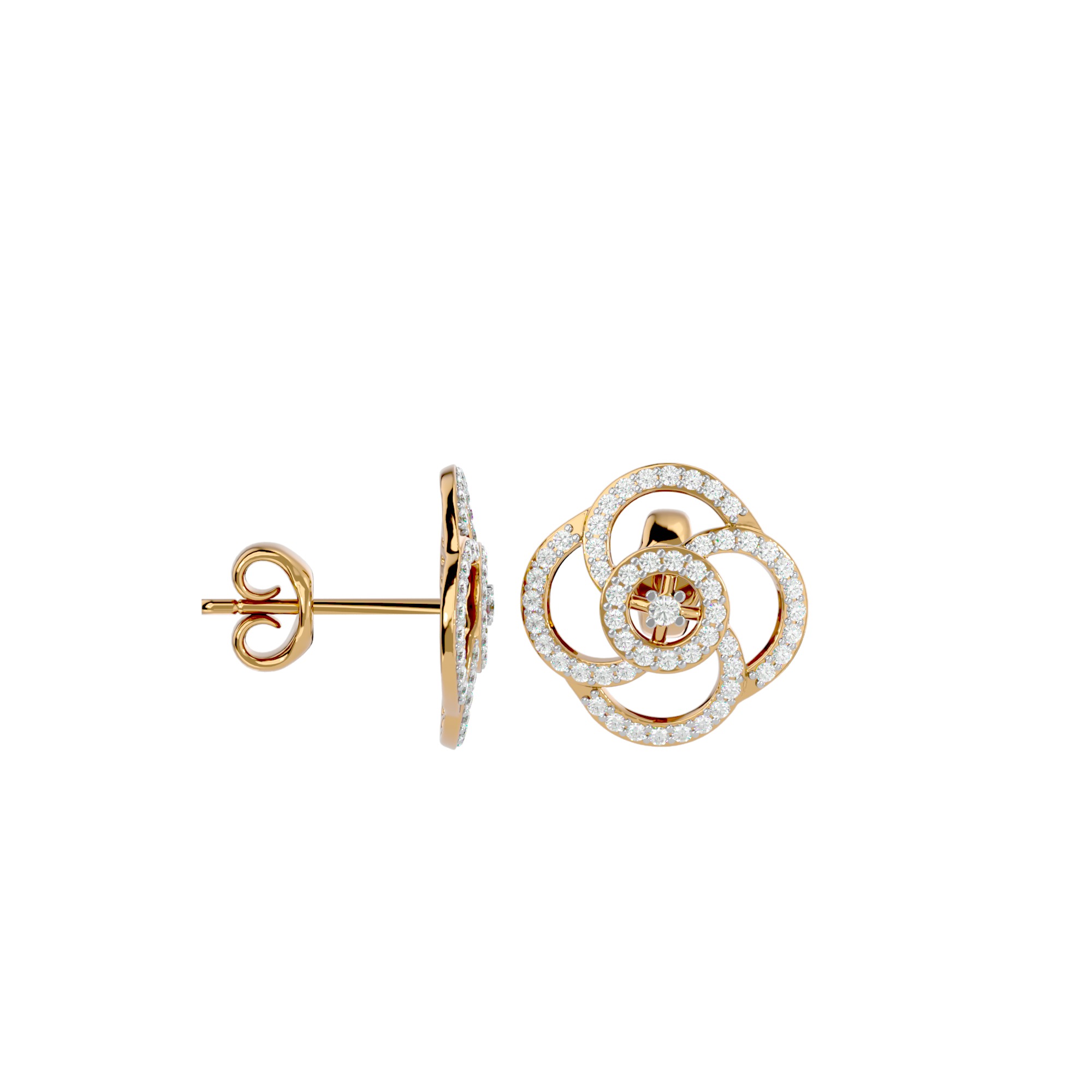 Light Minimalist Diamond Earrings 3D print model_10