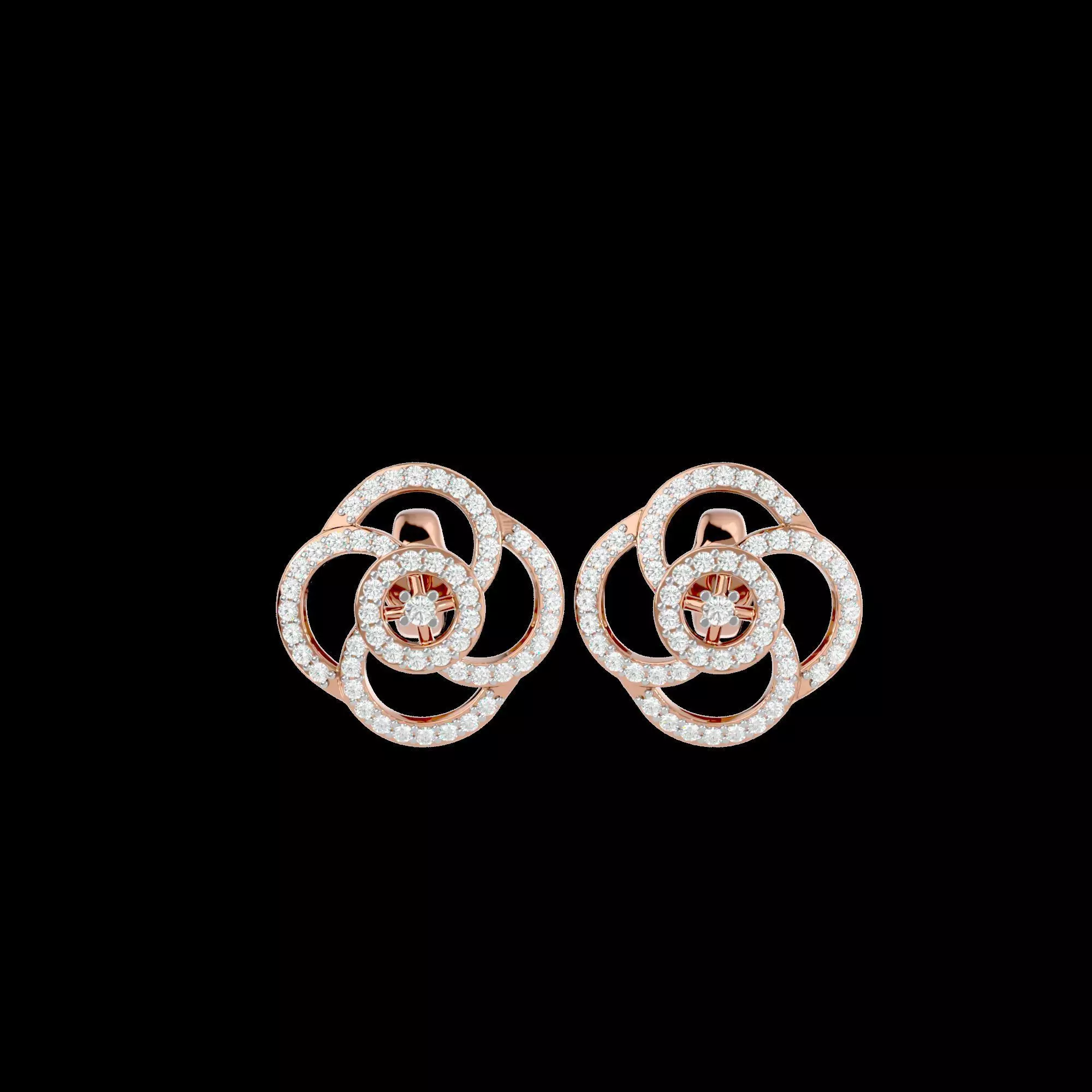 Light Minimalist Diamond Earrings 3D print model_0