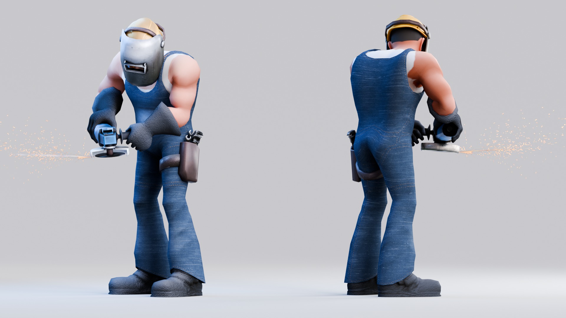 Construction Jobs - Iron Worker Low-poly 3D model_2