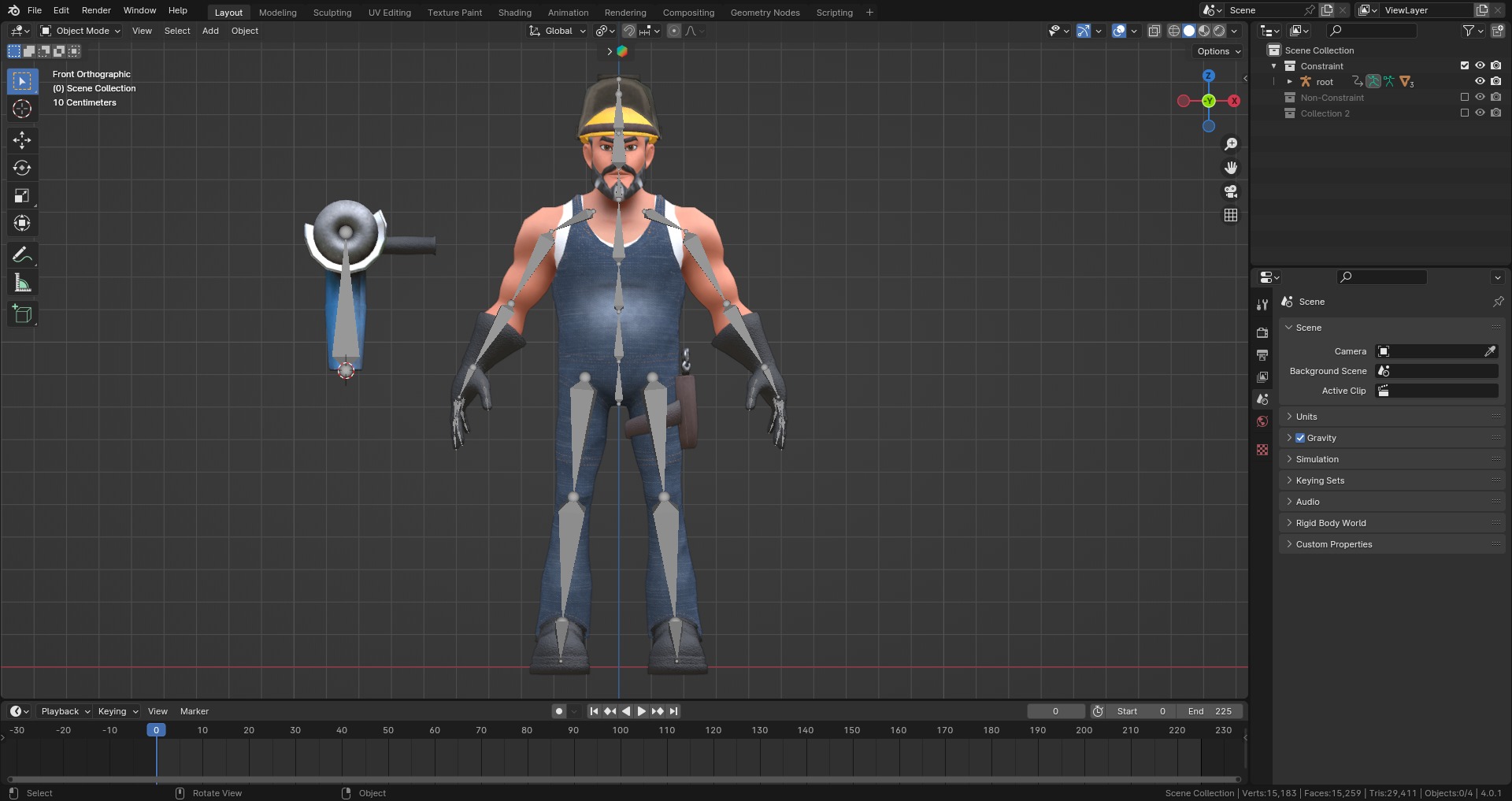 Construction Jobs - Iron Worker Low-poly 3D model_3