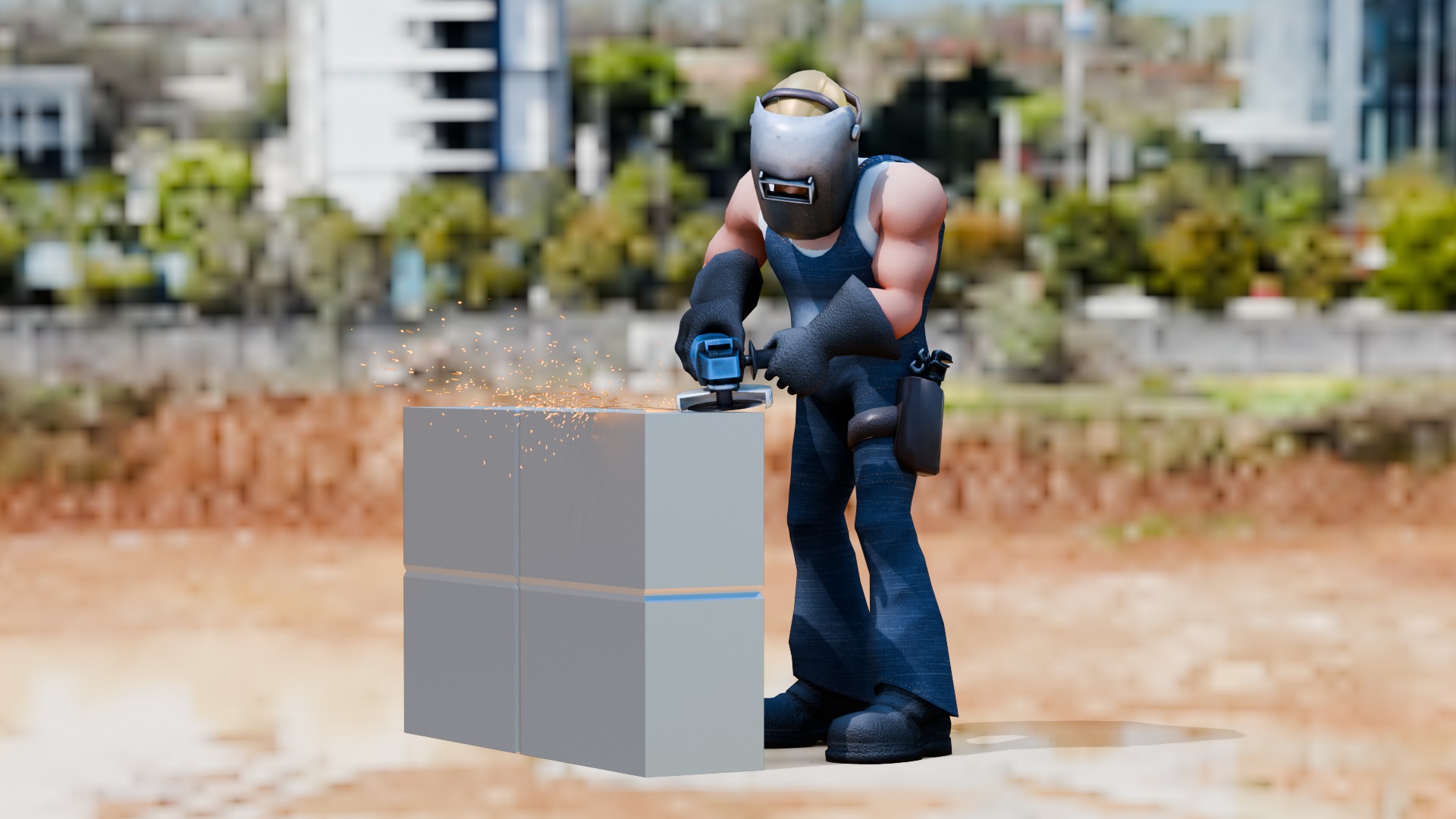 Construction Jobs - Iron Worker Low-poly 3D model_5