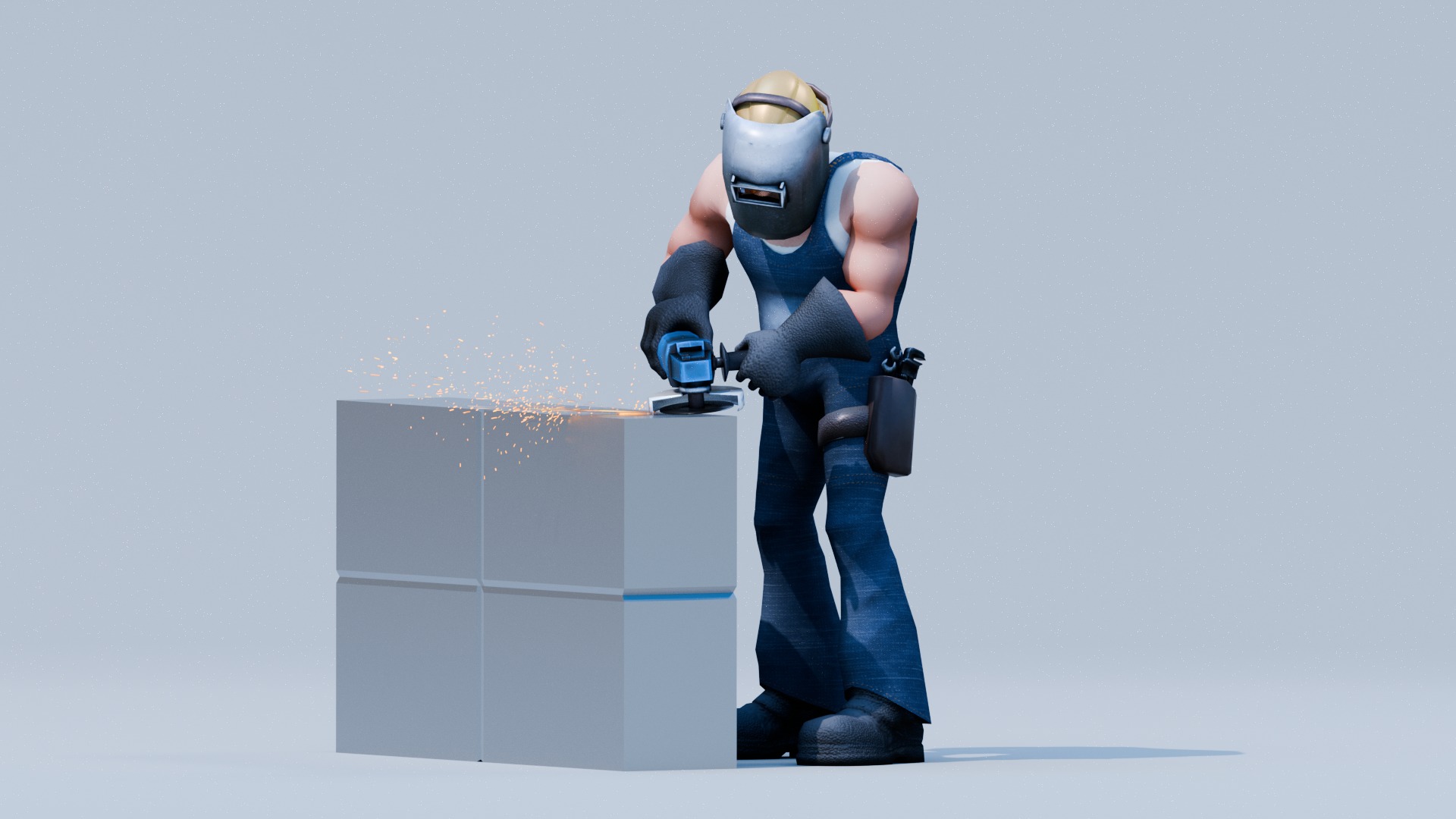 Construction Jobs - Iron Worker Low-poly 3D model_6